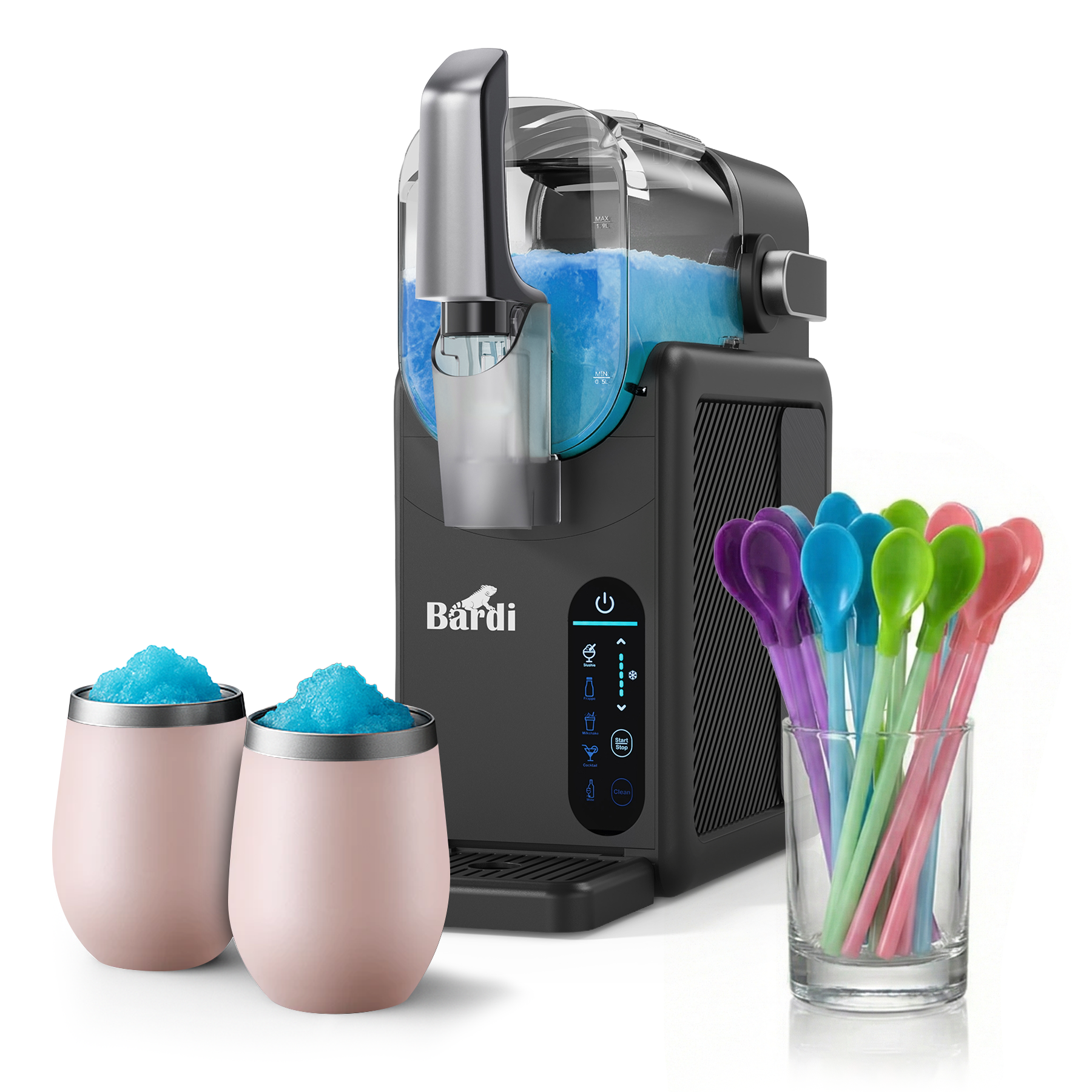 Bardi Slushmachine grijs met set cups Roze