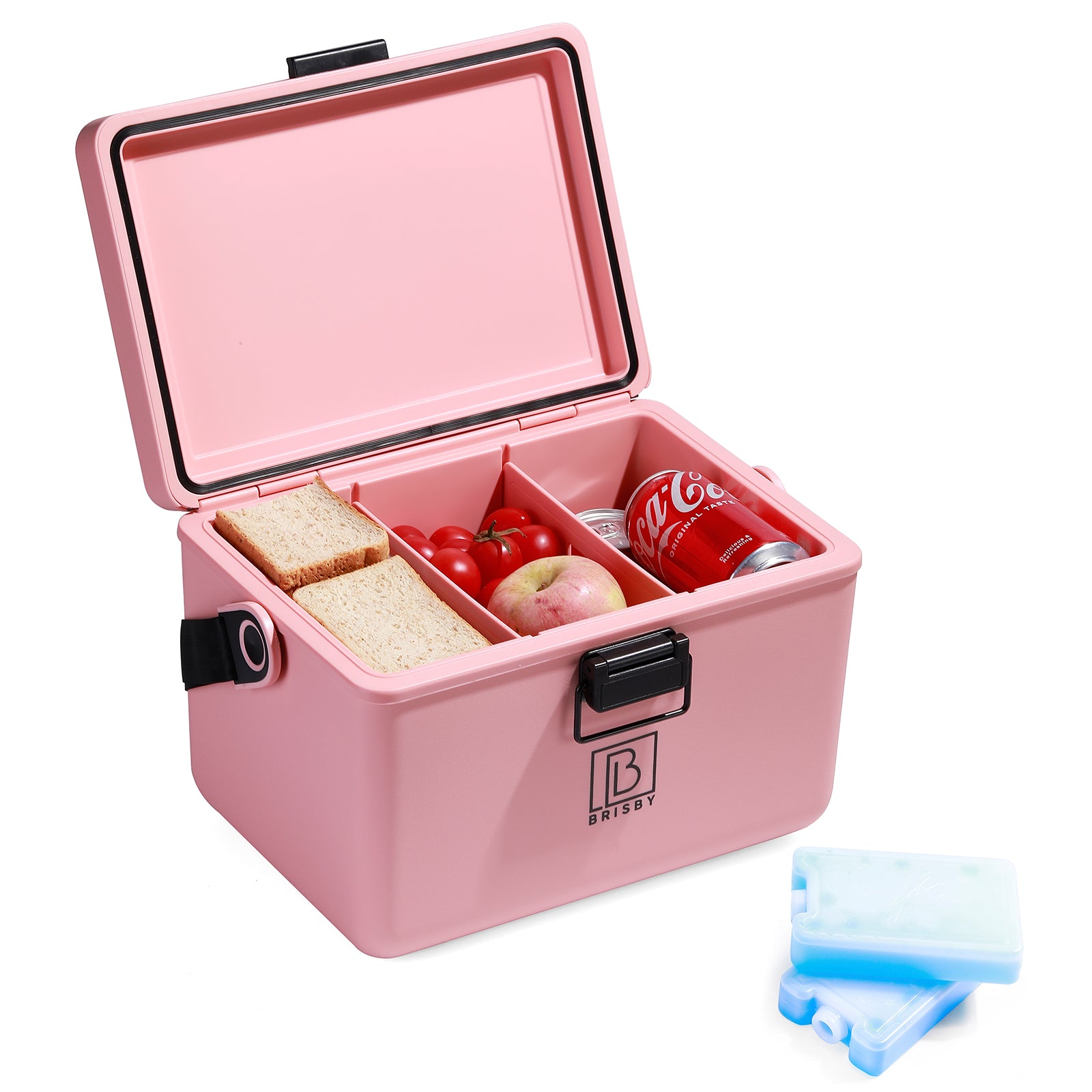 Koelbox 12L met draagband roze - Dividers - snijplanken - tot maximaal 40 uur isolatie - incl. 2 koelelementen van 200ml
