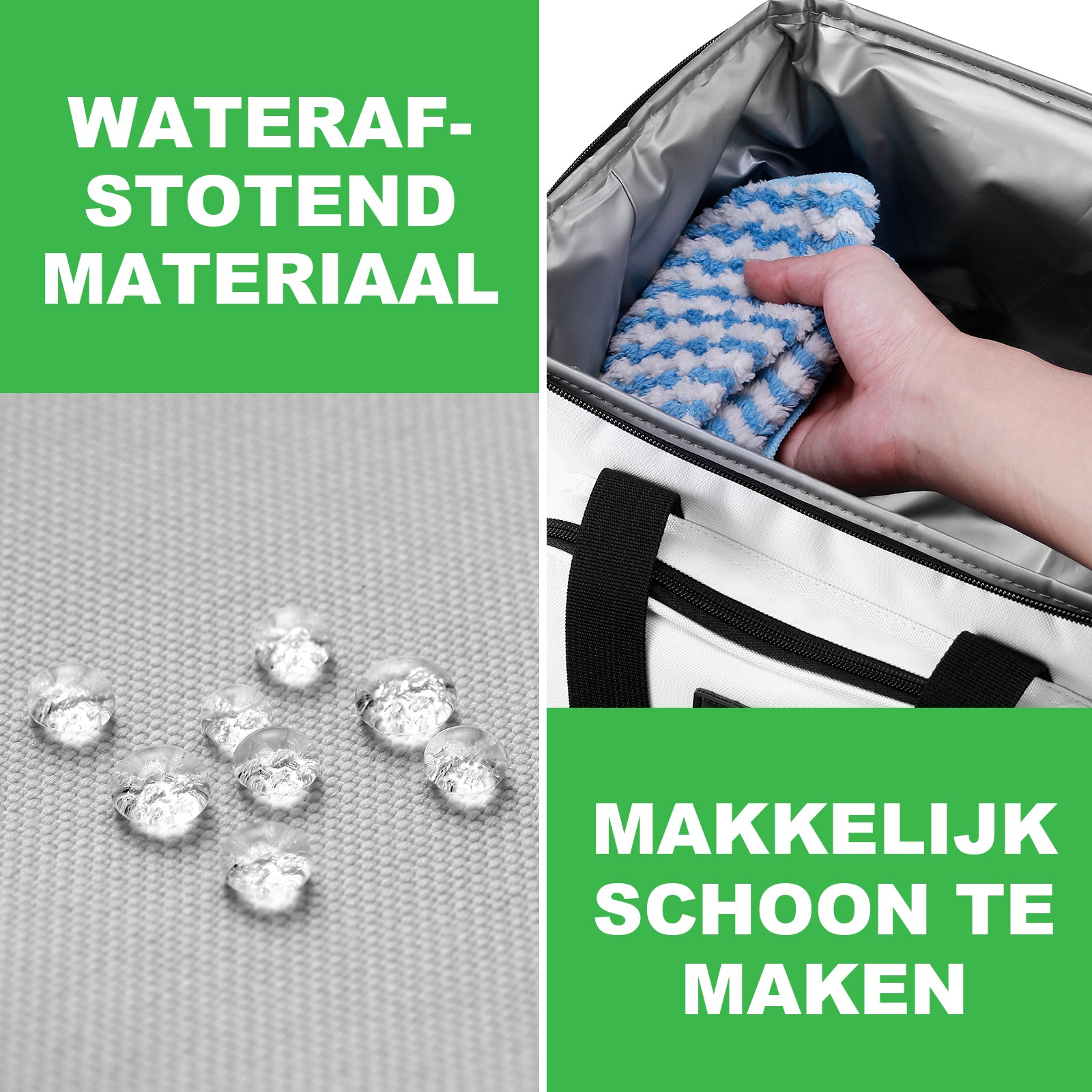 Koeltas 15L koeltas wit - lunchtas - 4-laags geïsoleerd - opvouwbaar - incl. 2 gratis koelelementen en draagband