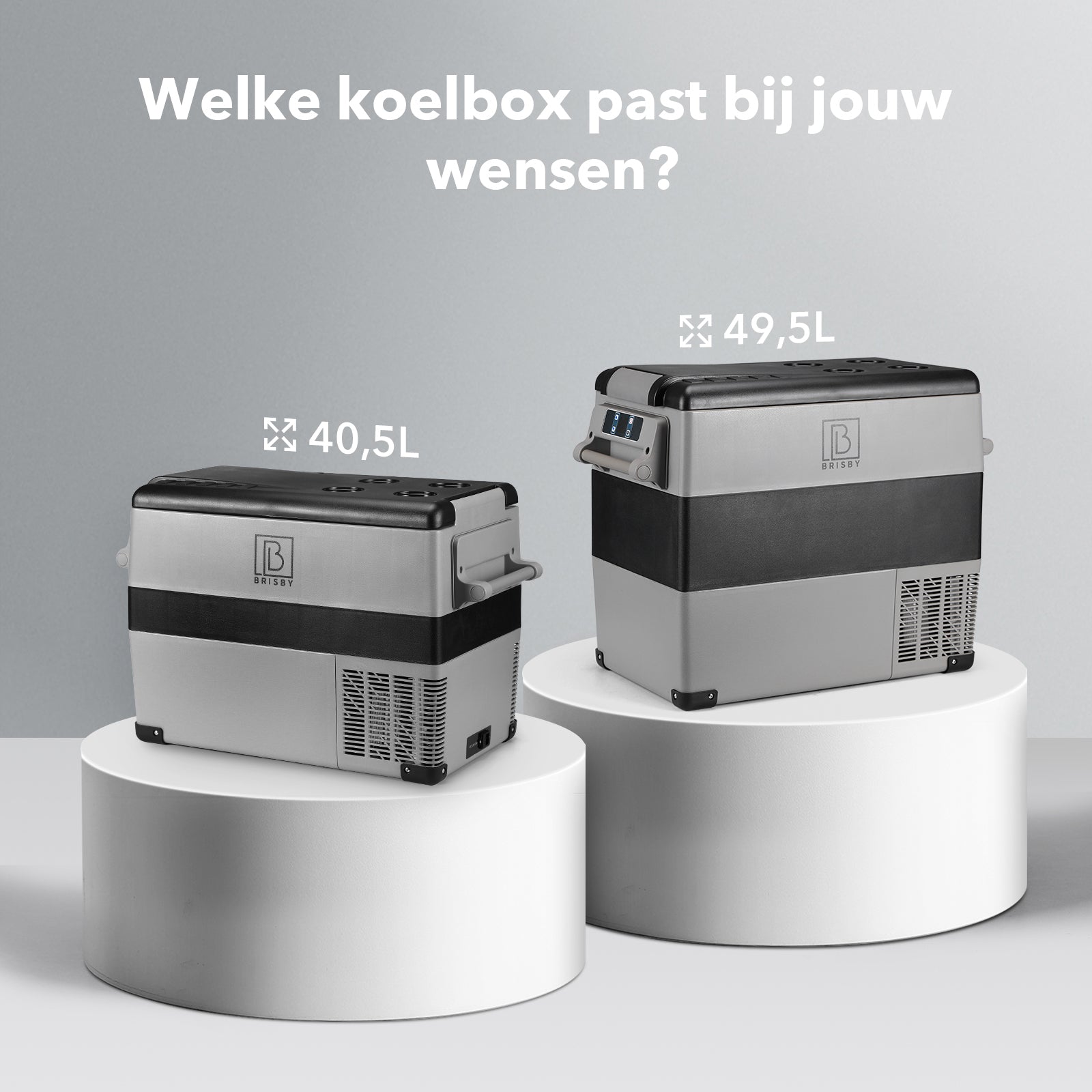 Compressor koelbox 40,5L - Dual zone - koelen en vriezen - 12V en 230V - incl. 2x 1,2L thermosbekers