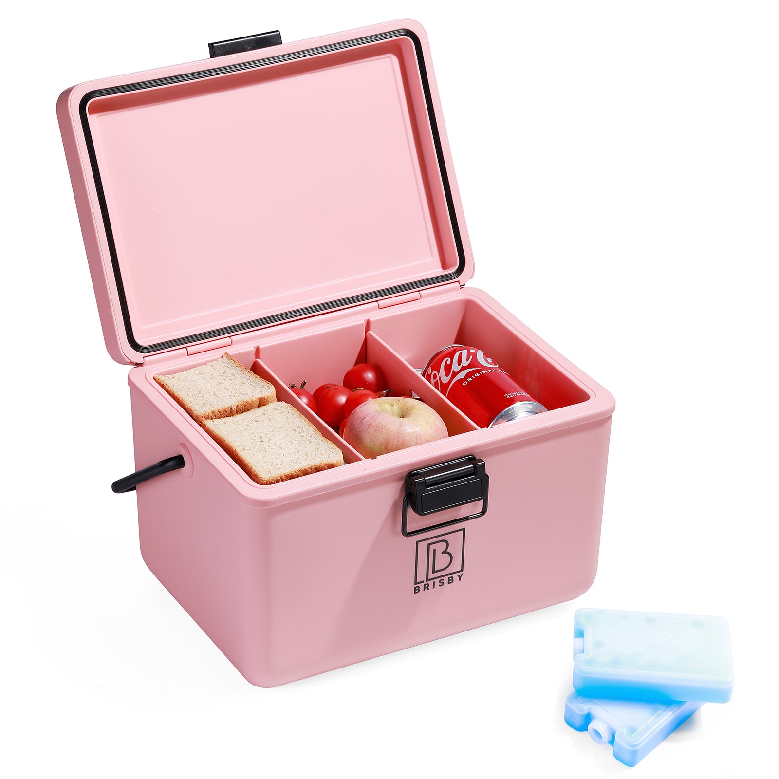 Koelbox 12L met handvat roze - Dividers - snijplanken - tot maximaal 40 uur isolatie - incl. 2 koelelementen van 200ml