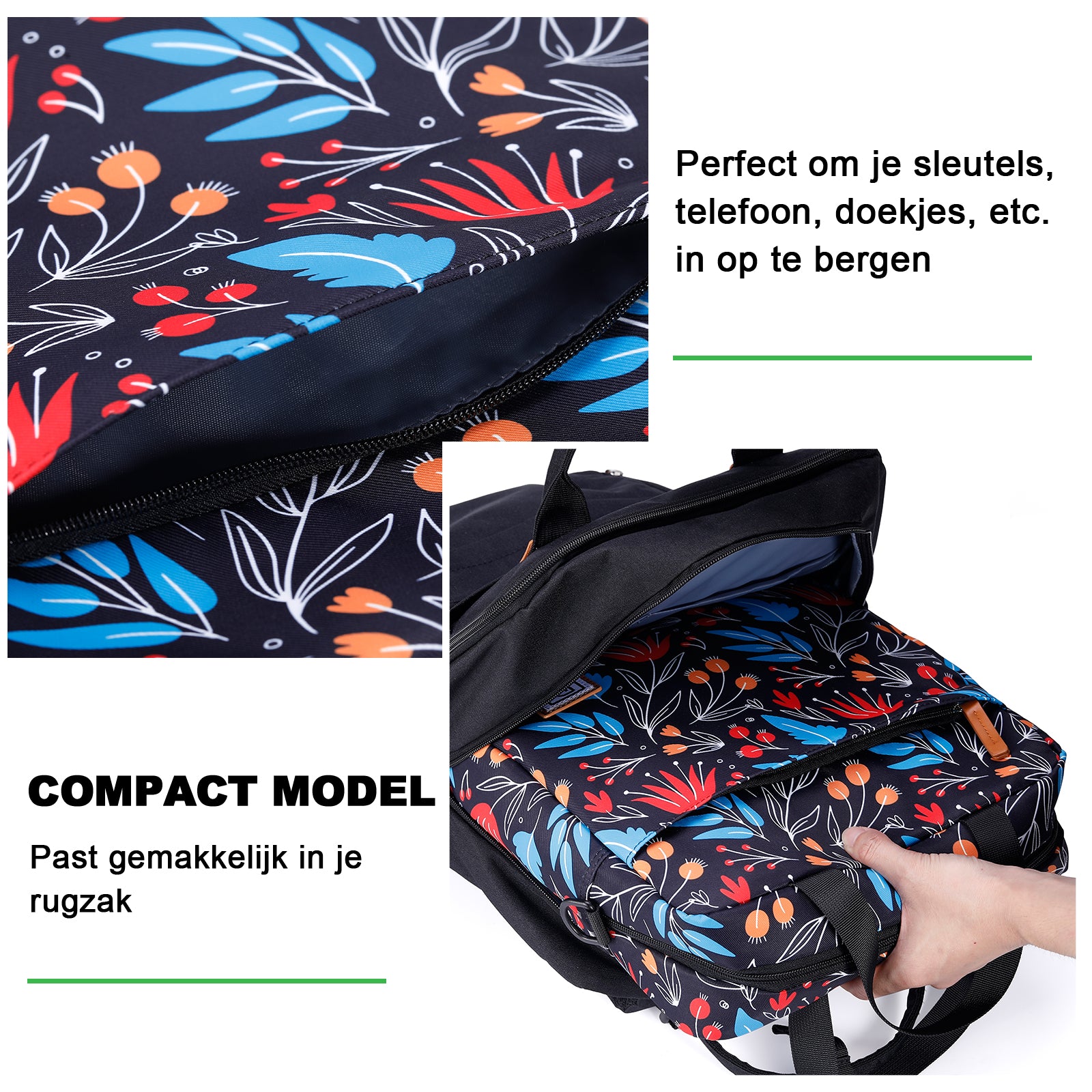 Cooler bag 7L night flower - Lunch bag - 4-layer insulated - 2 free cooling elements - incl. shoulder strap