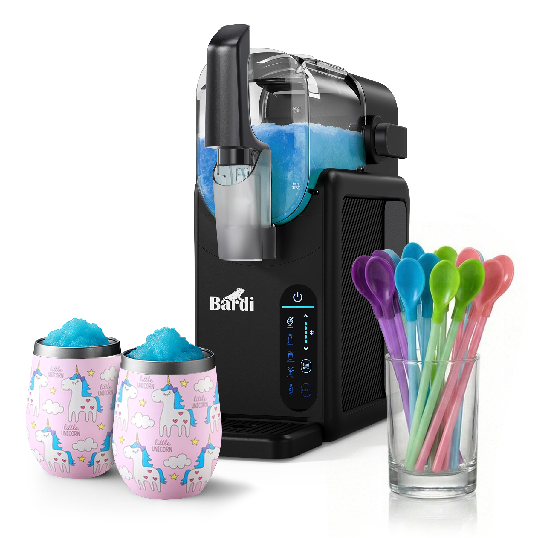 Bardi Slushmachine 2,6L + 2 thermoscups unicorn set - 7-in-1