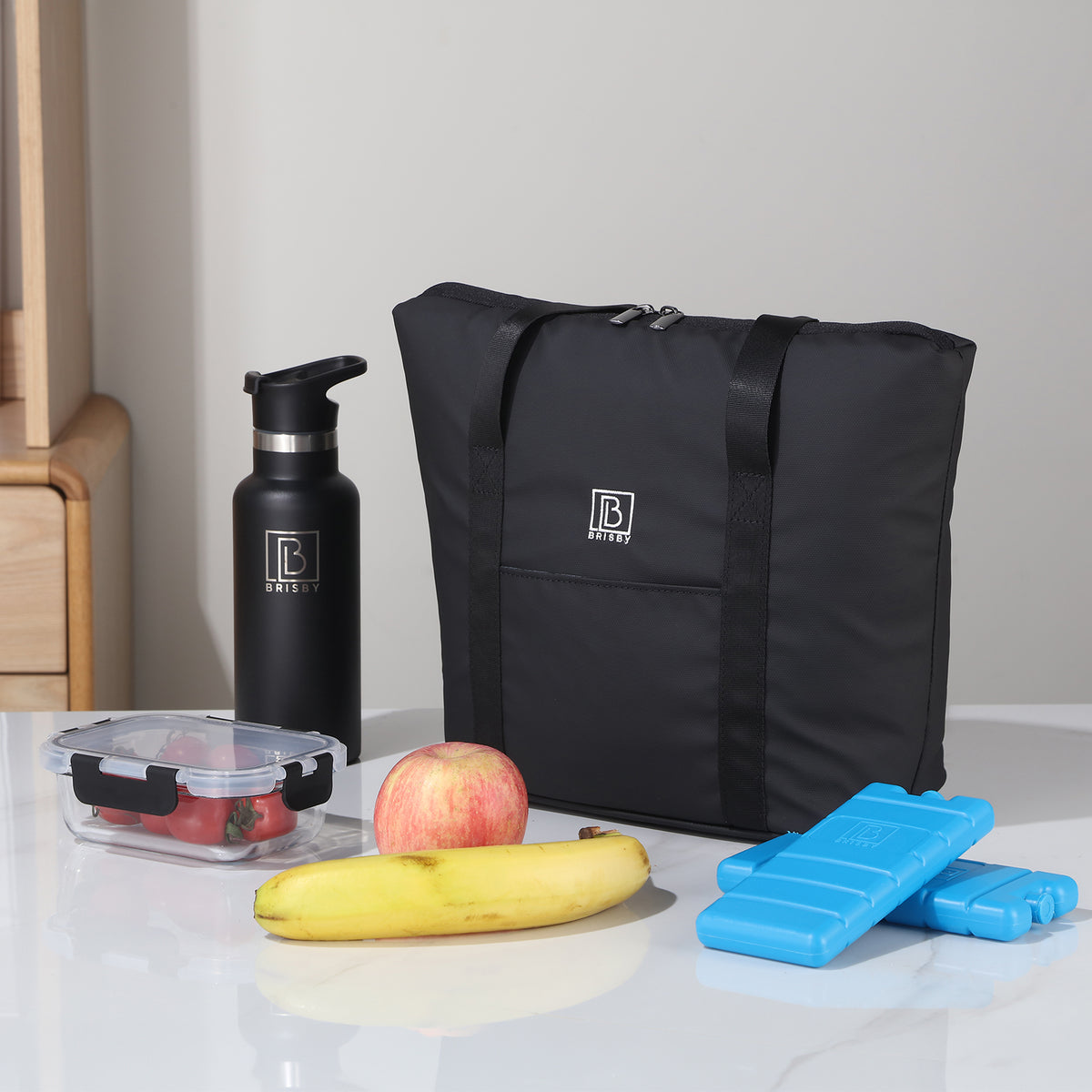 Brisby 4 Laags Geïsoleerde Koeltas - Lunchtas 9L - Zwart