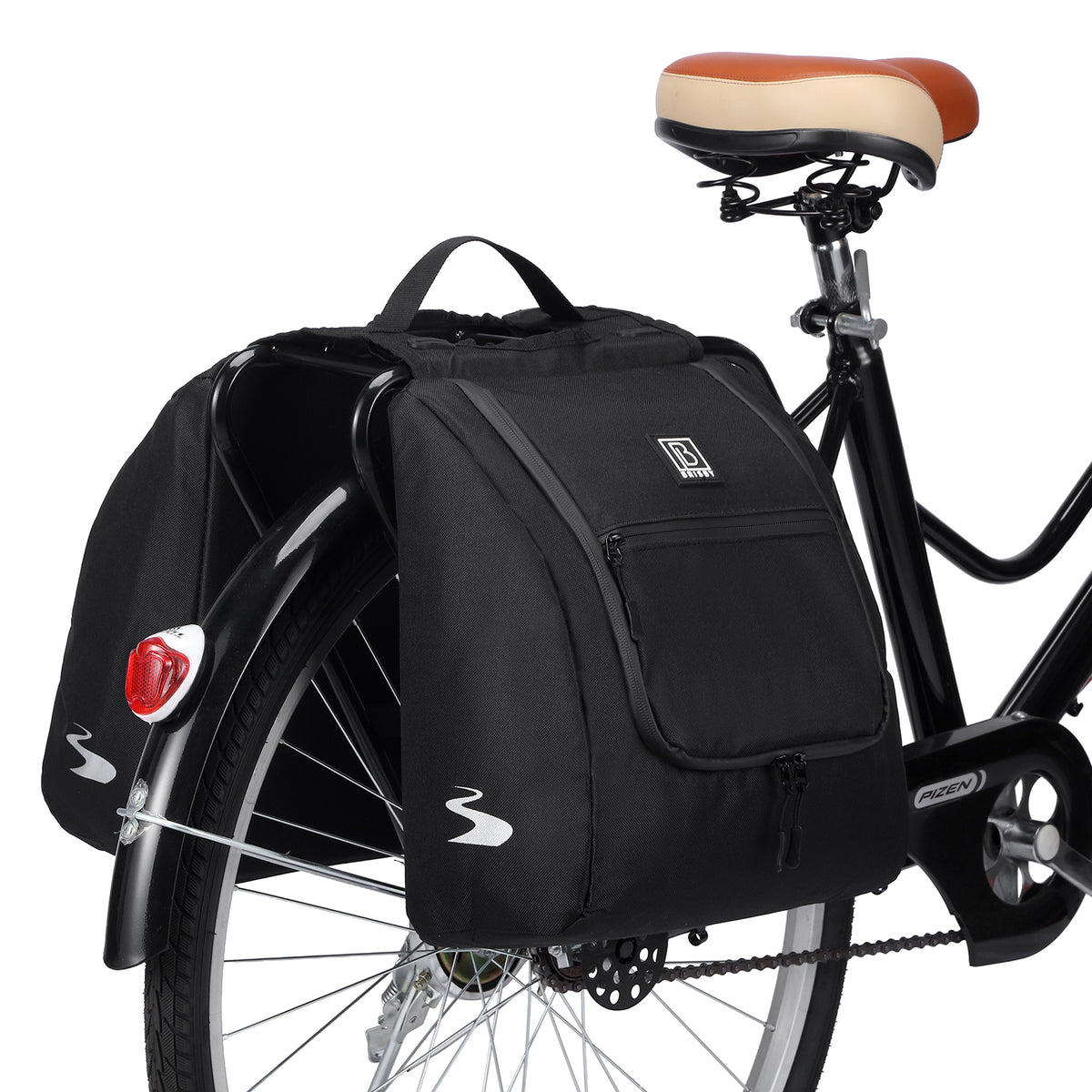 Brisby Dubbele Fietstas 28 Liter – Koeltas en Lunchtas – 4-laags Geïsoleerd – Voor Gewone en Elektrische Fiets – Waterafstotend met Waterdichte Ritsen – Zwart