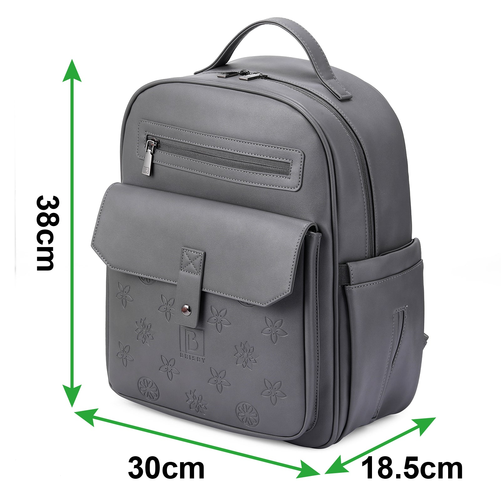 Venezia durable backpack gray - PU leather - 14 inch laptop compartment - water-repellent