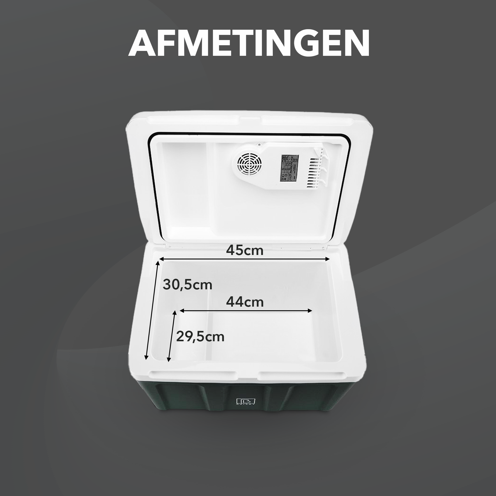 Elektrische koelbox 40L zwart SET - Incl. 8L passieve koelbox - incl. divider en koelelementen - AC/DC 12V, 220/230V