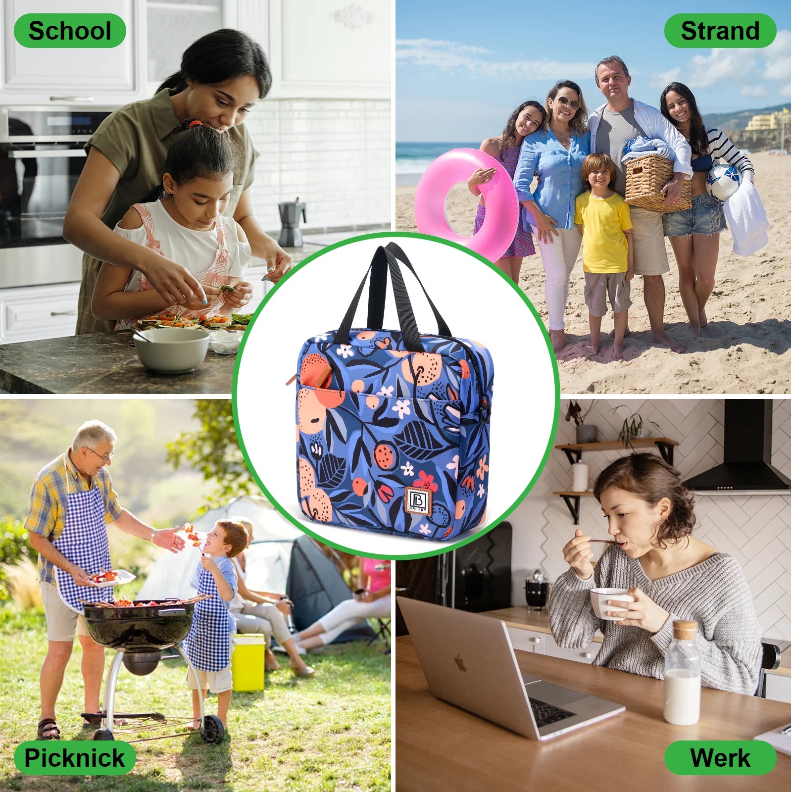 Cooler bag 7L Valencia - Lunch bag - 4-layer insulated - 2 free cooling elements - incl. shoulder strap