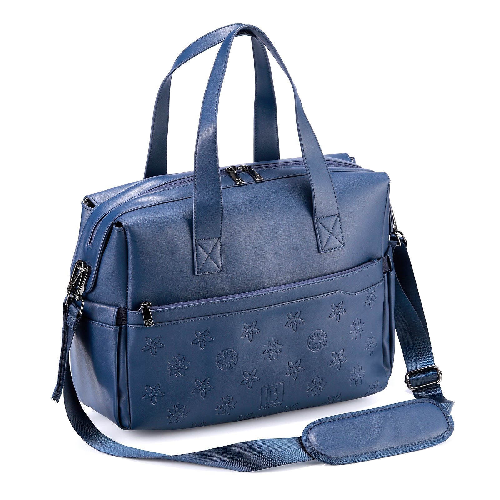 Venezia weekend bag blue - shoulder bag - travel bag - hand luggage - hard-wearing - incl. hanging hooks - PU leather