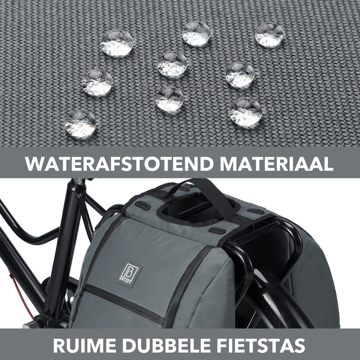 Brisby Dubbele Fietstas 28 Liter – Koeltas en Lunchtas – 4-laags Geïsoleerd – Voor Gewone en Elektrische Fiets – Waterafstotend met Waterdichte Ritsen – Urban Blue