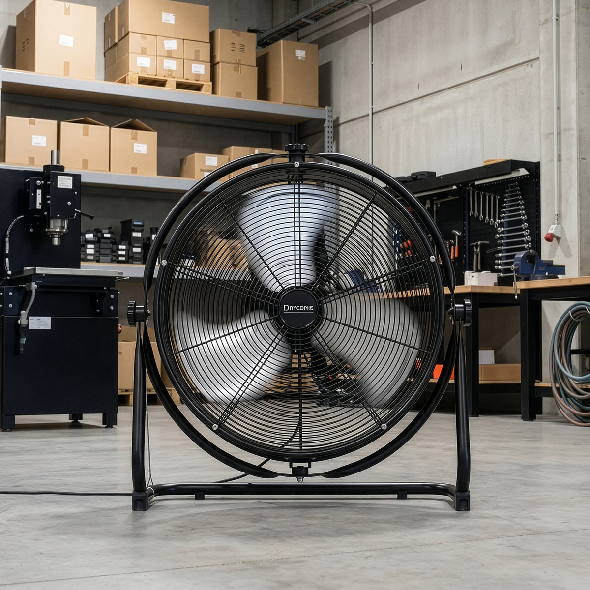 Dryconic 500mm. Professionele Ventilator met Beugel 360 Graden Draaibaar met 3 Snelheden en Ophangsysteem Voor Wandmontage