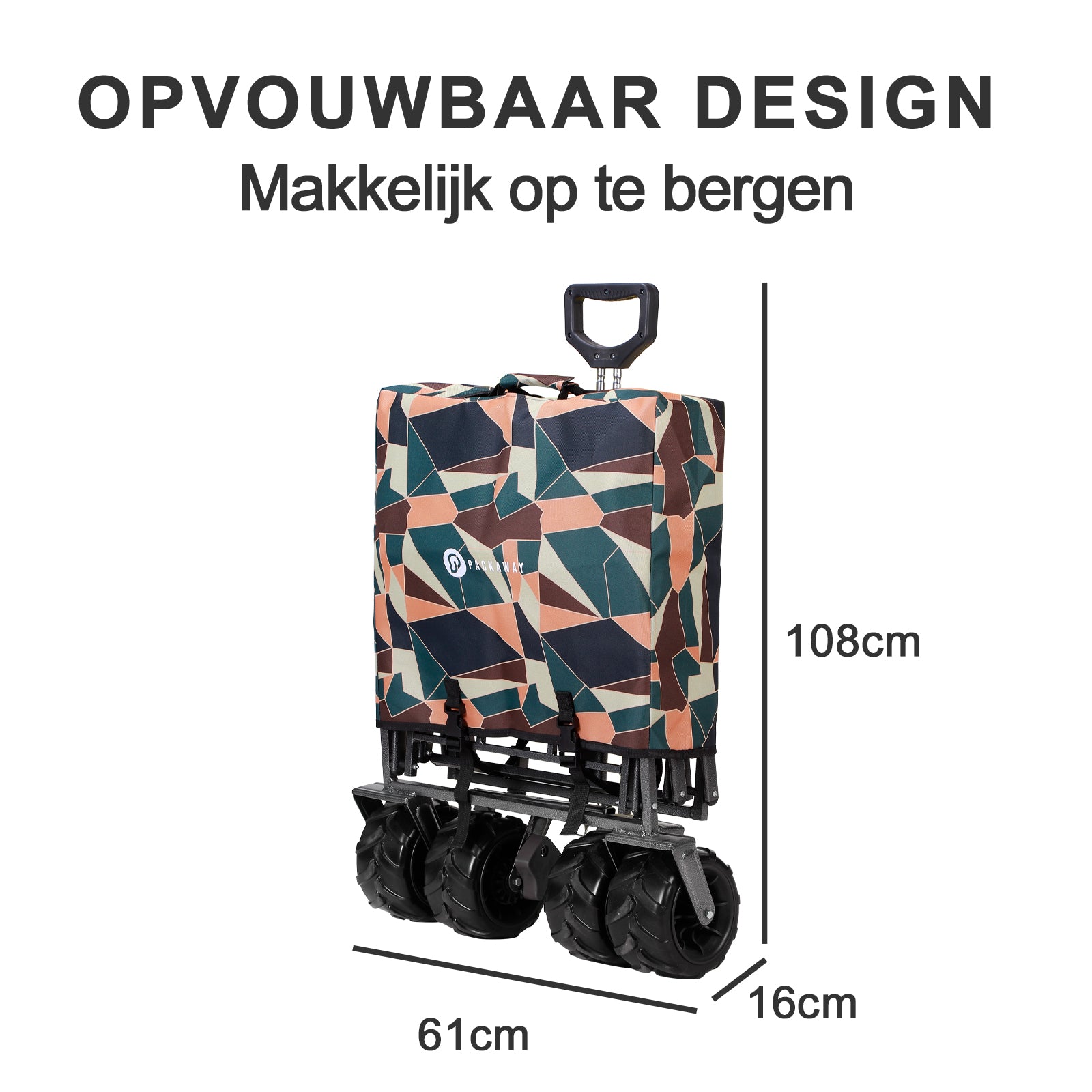 Packaway Bolderkar XL 80kg abstract colours - opvouwbaar - heavy duty - wasbaar