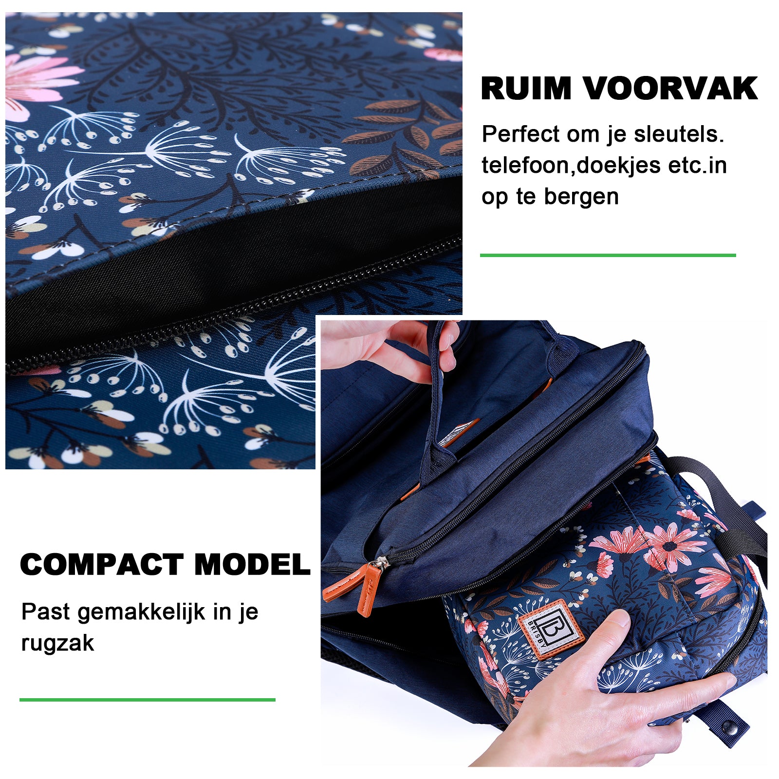 Cooler bag 4L Japanese flower - 4-layer insulated - free cooling element