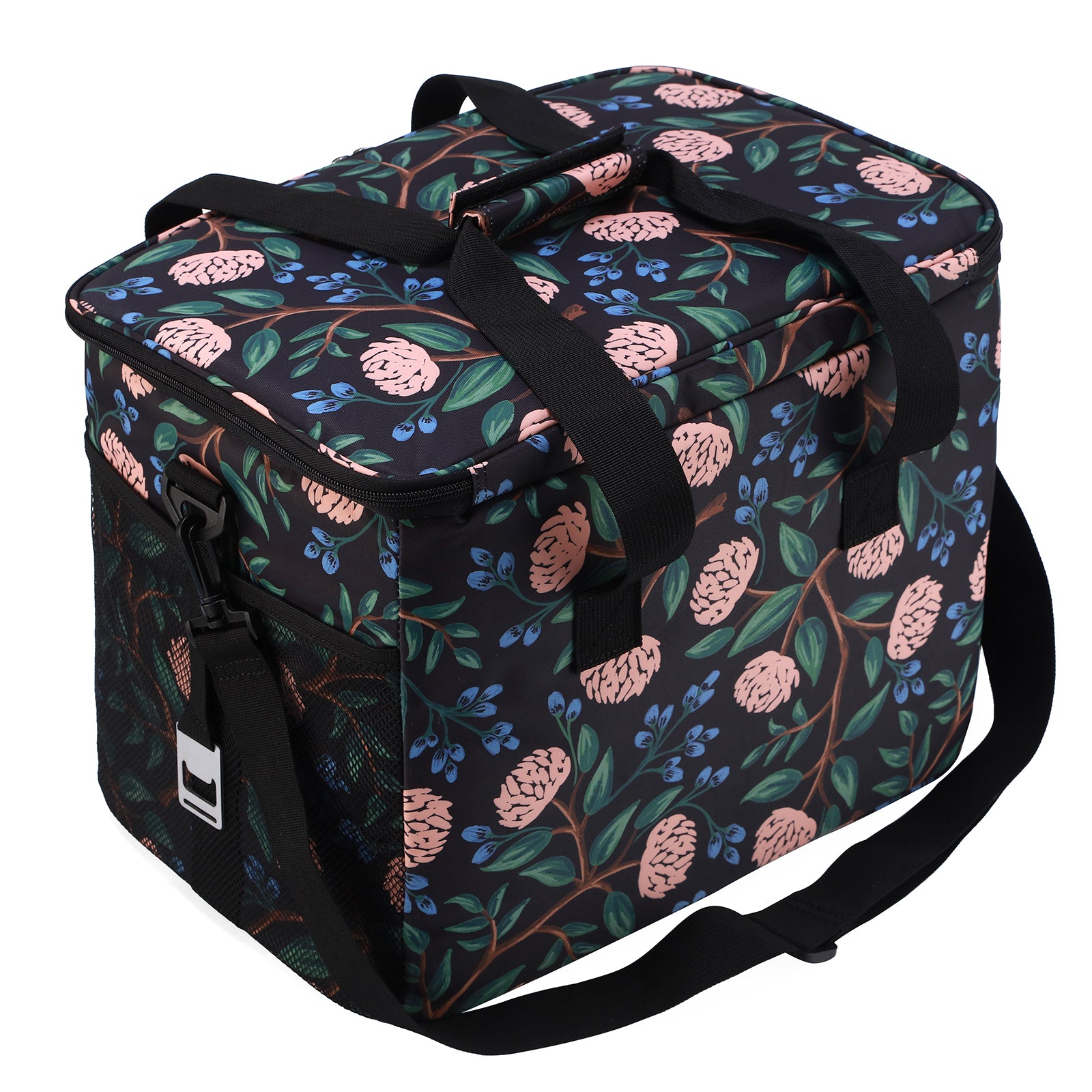 Cooler bag 30L passion flower - lunch bag - foldable - 4-layer insulated - incl. 4 free cooling elements and carrying strap