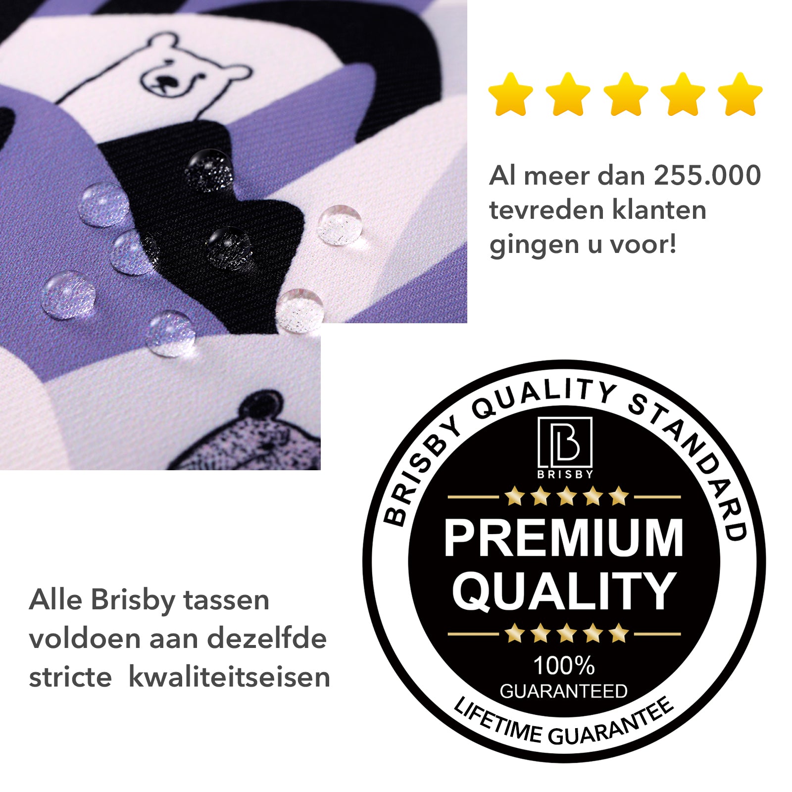 Brisby Koeltas & Lunchtas 2,5 Liter voor Kinderen - Inclusief Koelelement & Naamkaartje - Beertjes