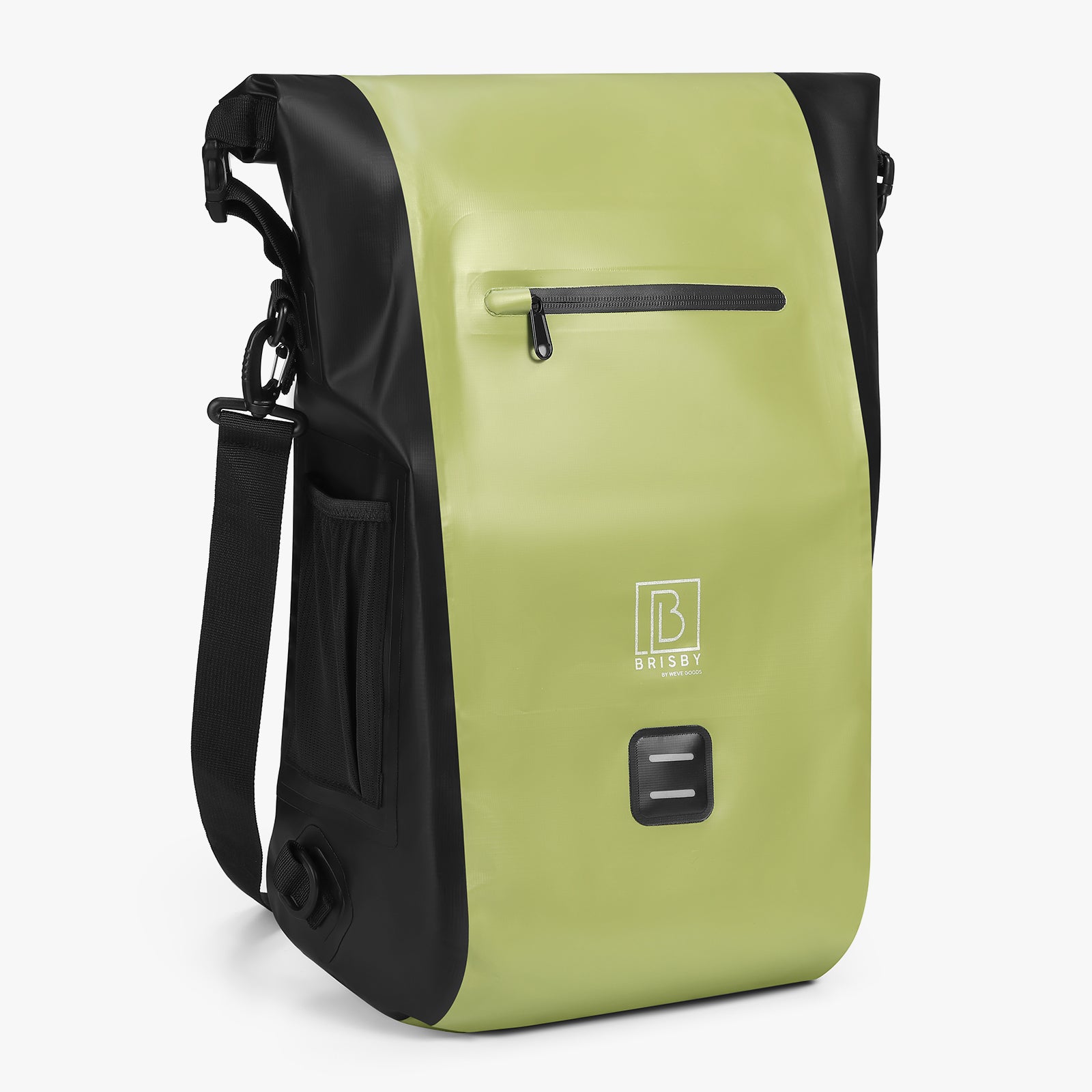 3 in 1 waterproof rolltop bicycle bag set 40-52L green - reflective - high visibility - bicycle bag - backpack - shoulder bag