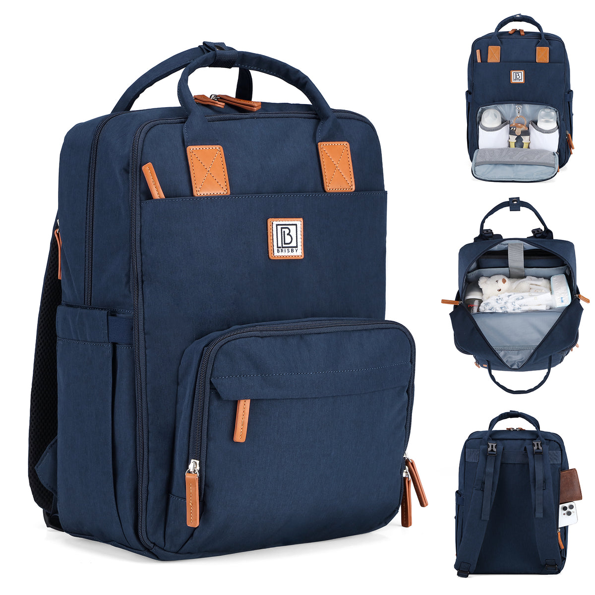 Brisby Luiertas Original - Blauw - Kinderrugzak - 1.5L kinderlunchtas Leeuw
