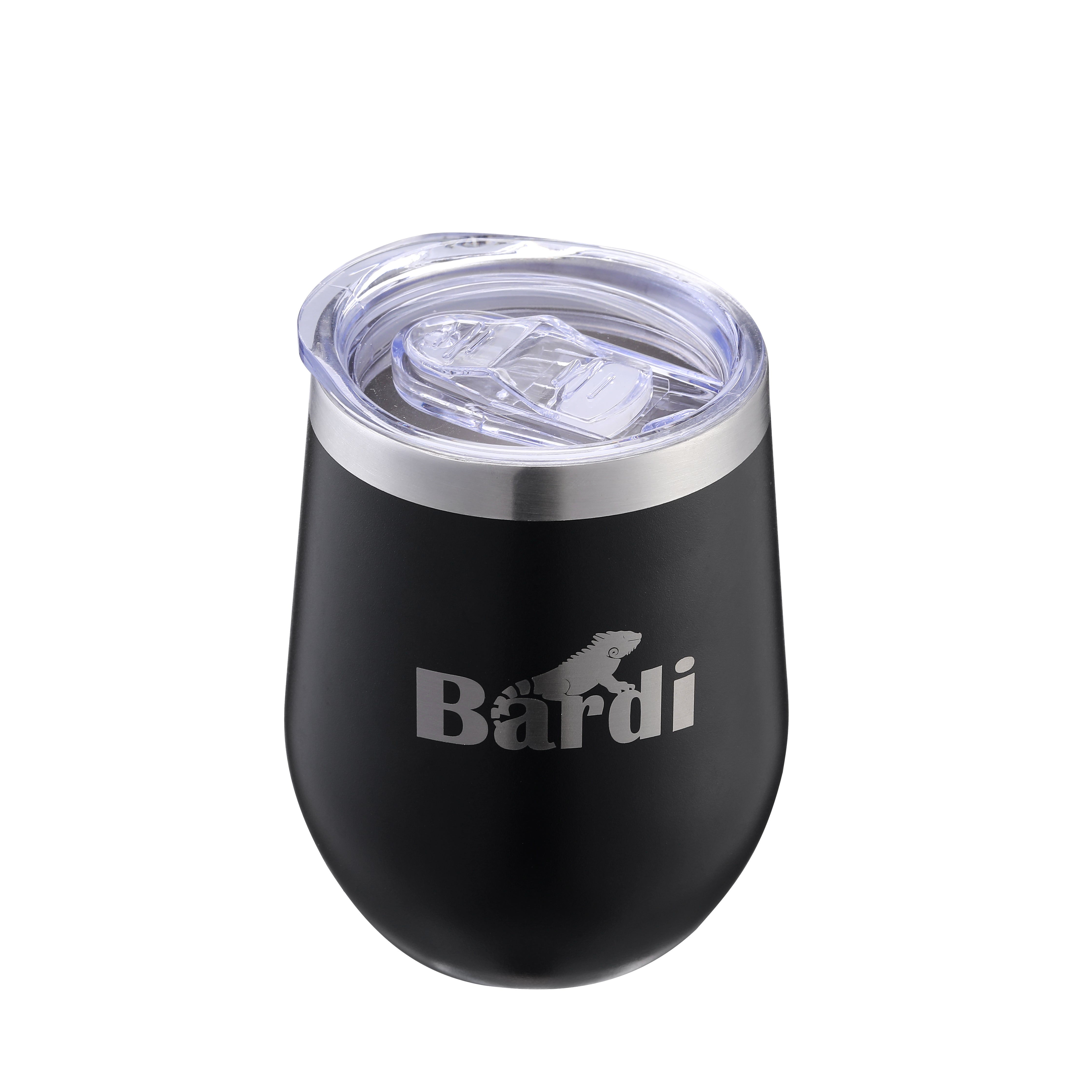 Bardi Thermosbekers 0,3L RVS zwart set - incl. deksels - dubbelwandig