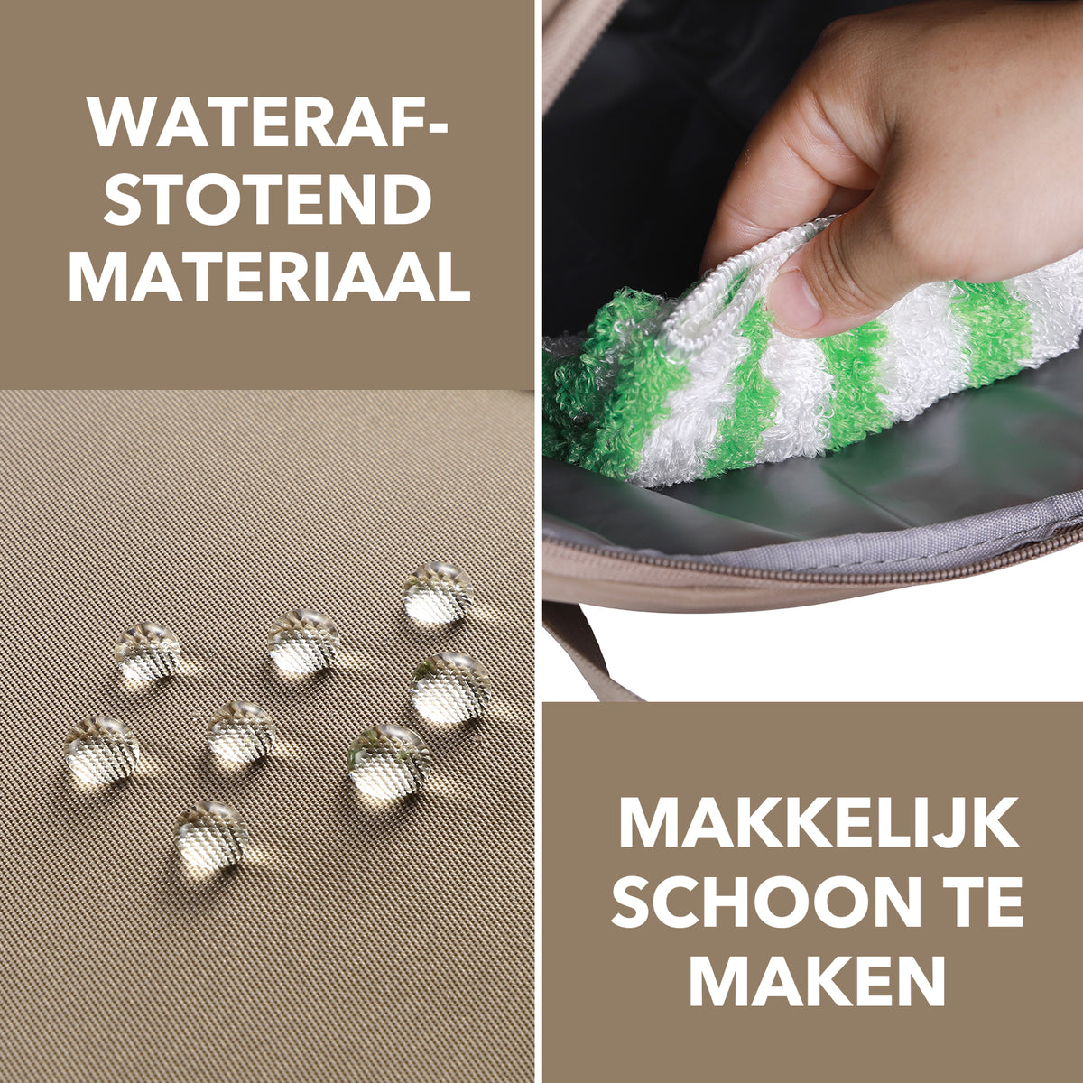 Brisby Koeltas Lunchtas 9L – 4-Laags Geïsoleerd – Inclusief 2 Koelelementen – Waterafstotend – Voor Werk, School & Onderweg - Taupe