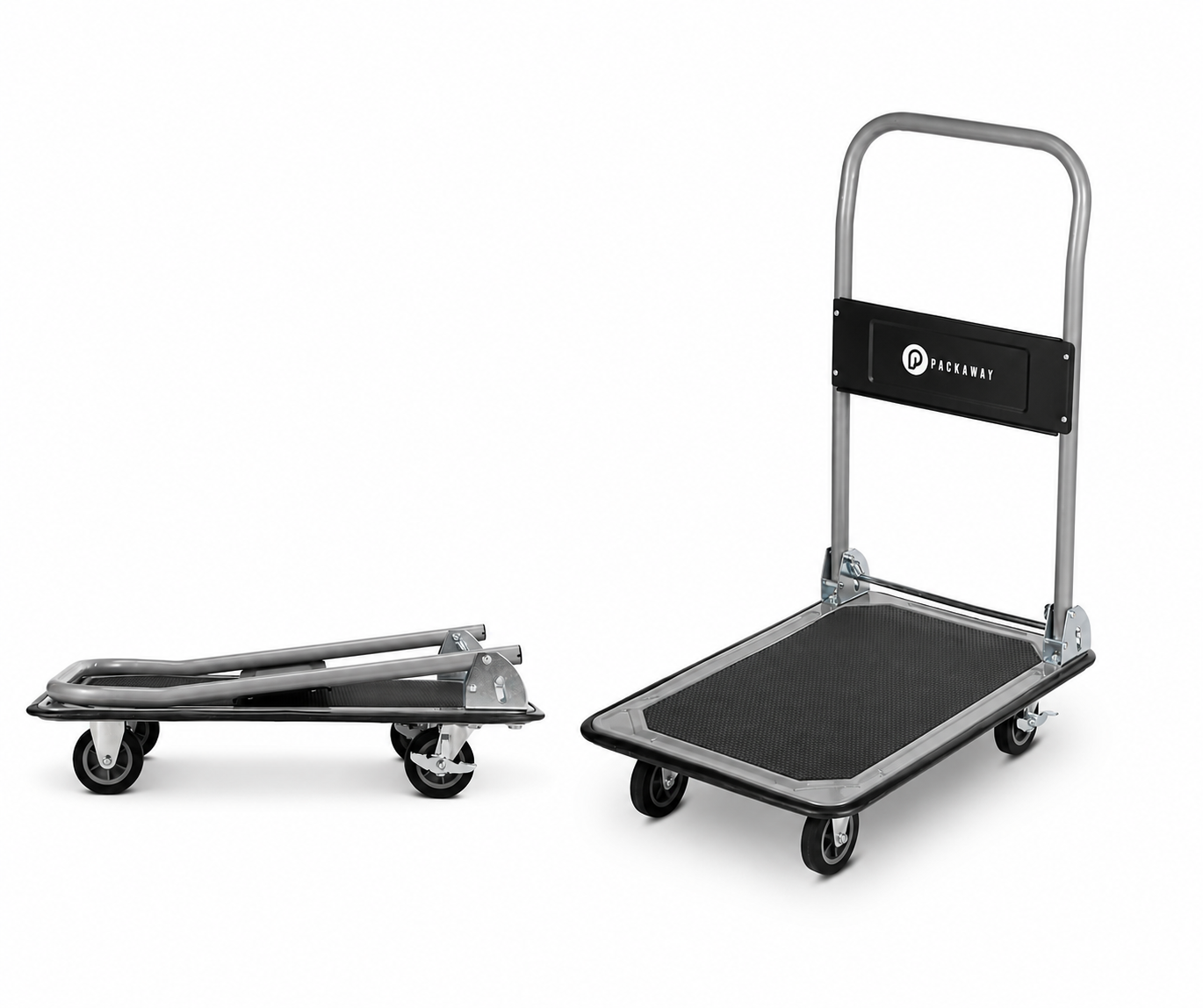 Packaway Professionele Opvouwbare Transportwagen 150 kg – Transportkar met Rem – Antislip Laadplatform – 4 Wielen