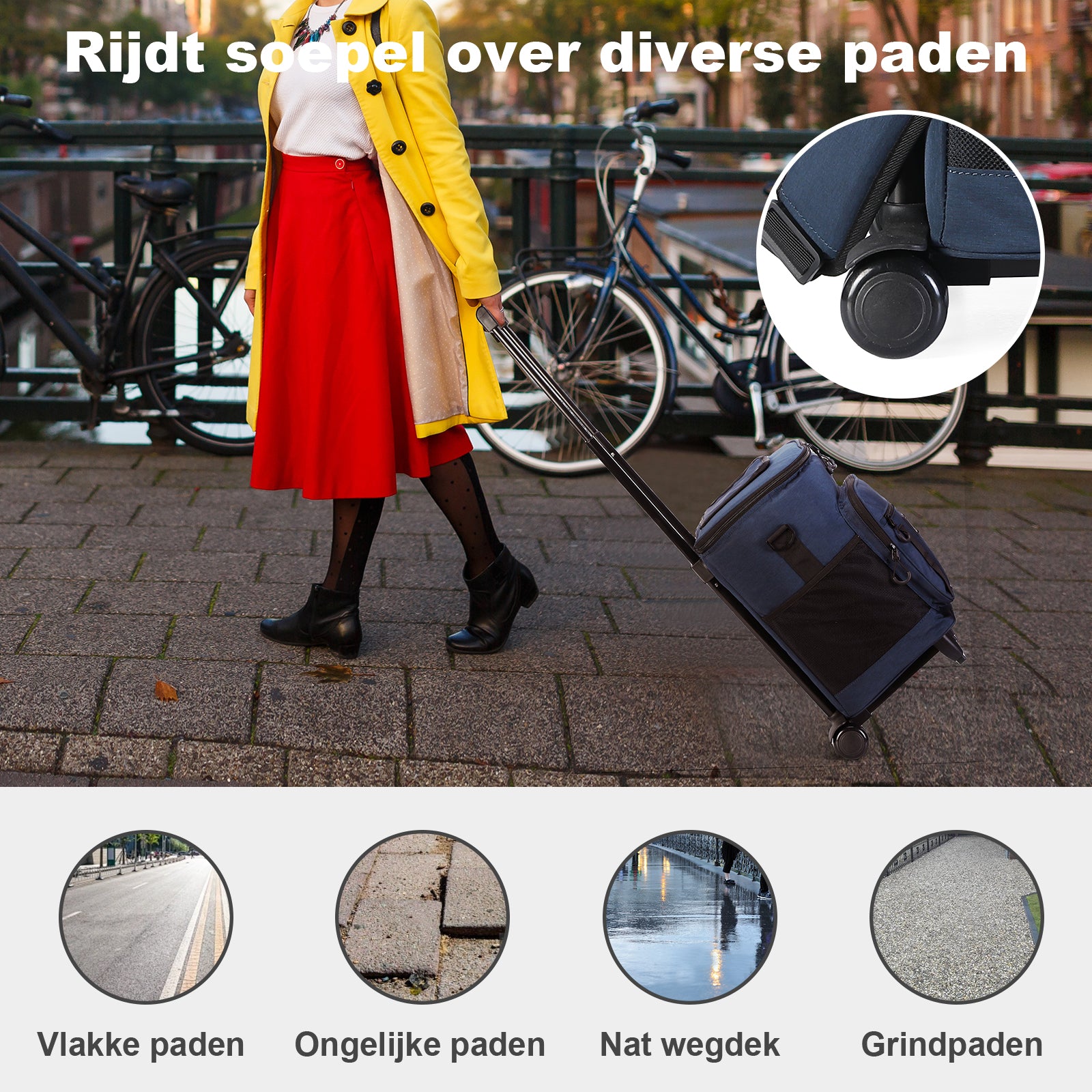 Brisby Boodschappentrolley 32L blauw - incl. koelvak, koelelementen