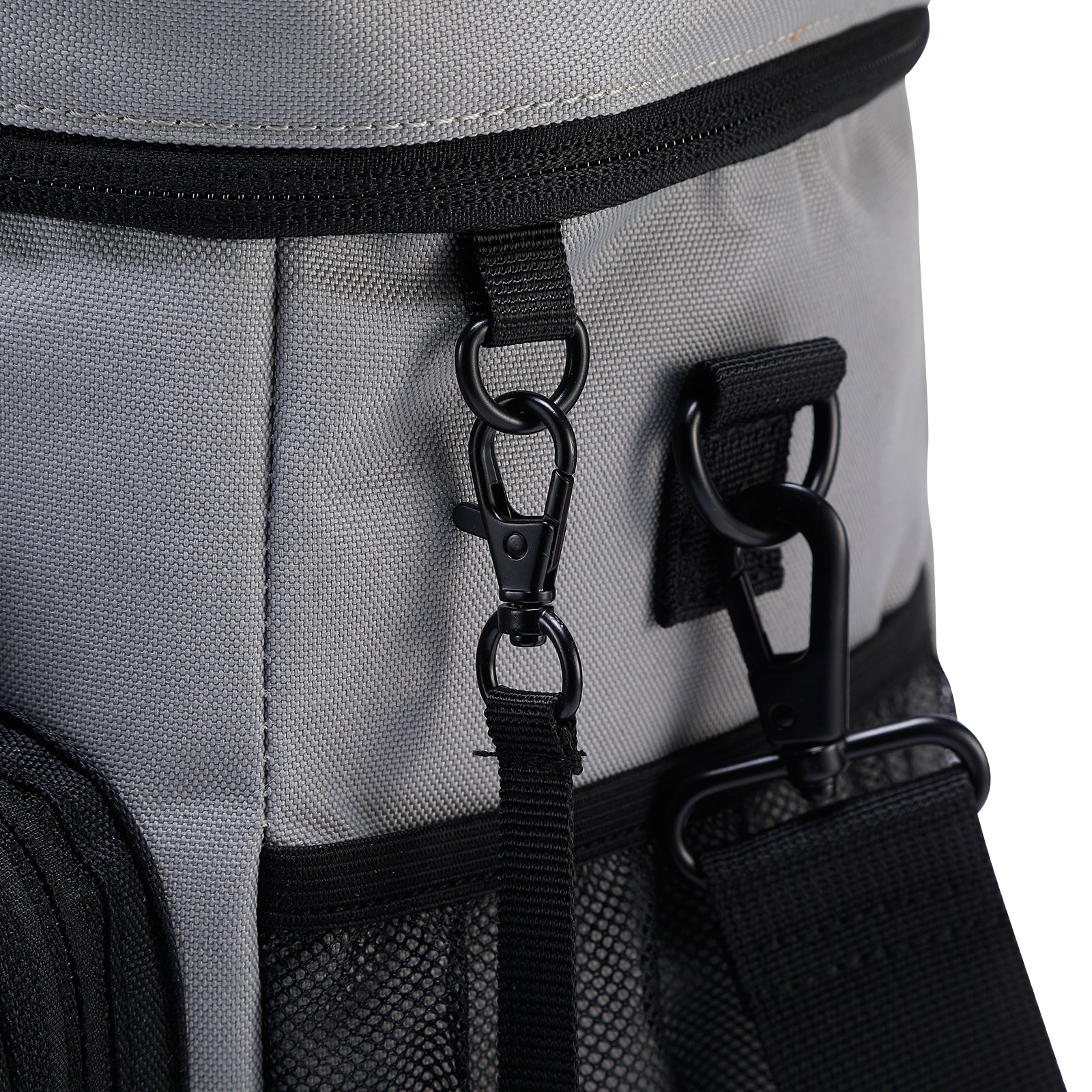 Cooler bag 15L black gray with orange inside - Lunch bag - 4-layer insulated - 2 free cooling elements - incl. shoulder strap