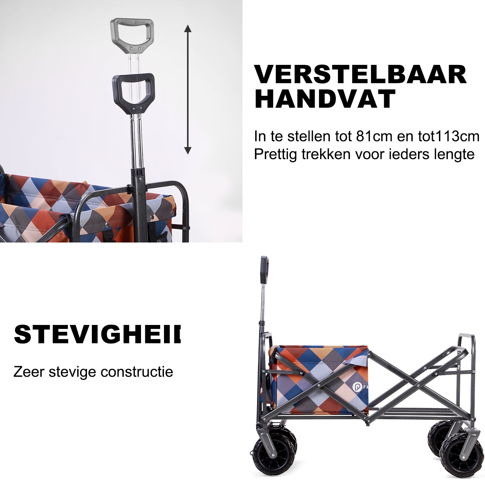 Packaway Bolderkar XL 80kg blok - opvouwbaar - heavy duty - wasbaar