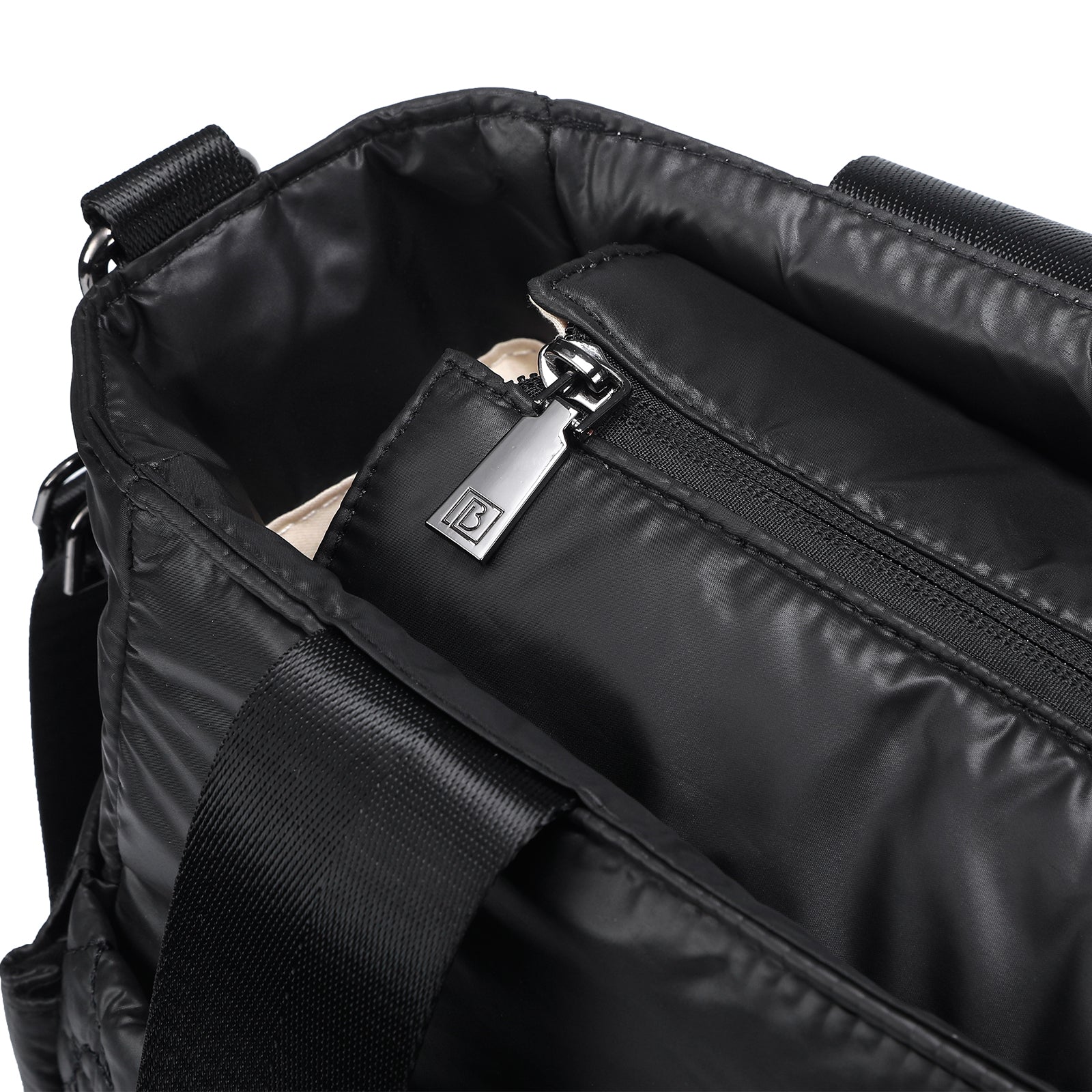 Florence diaper bag 17L black - shoulder bag, care bag - hard-wearing - incl. cool bag, changing mat and stroller hooks - nylon