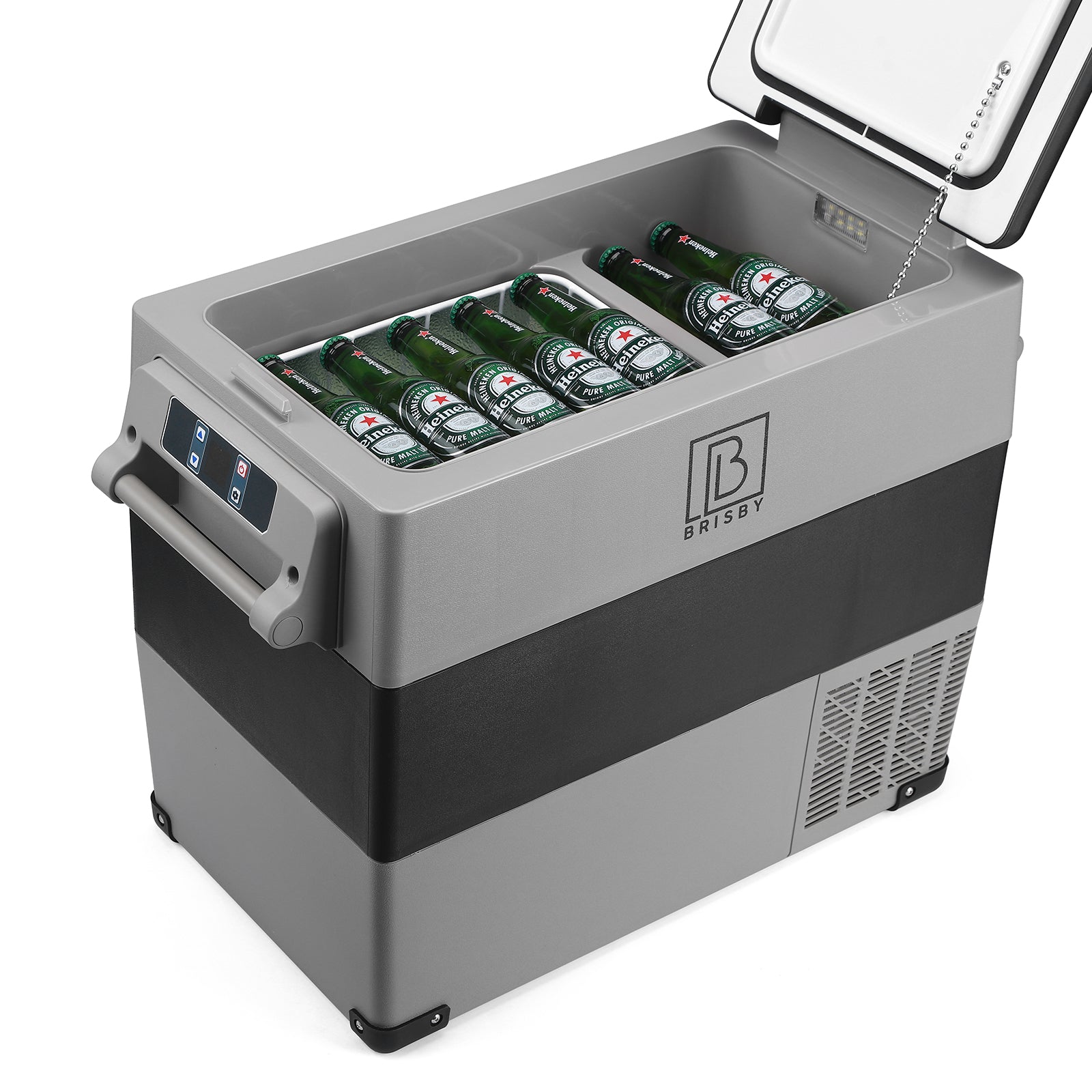 Compressor koelbox 49,5L - Dual zone - koelen en vriezen - 12V en 230V - incl. 2x 1,2L thermosbekers