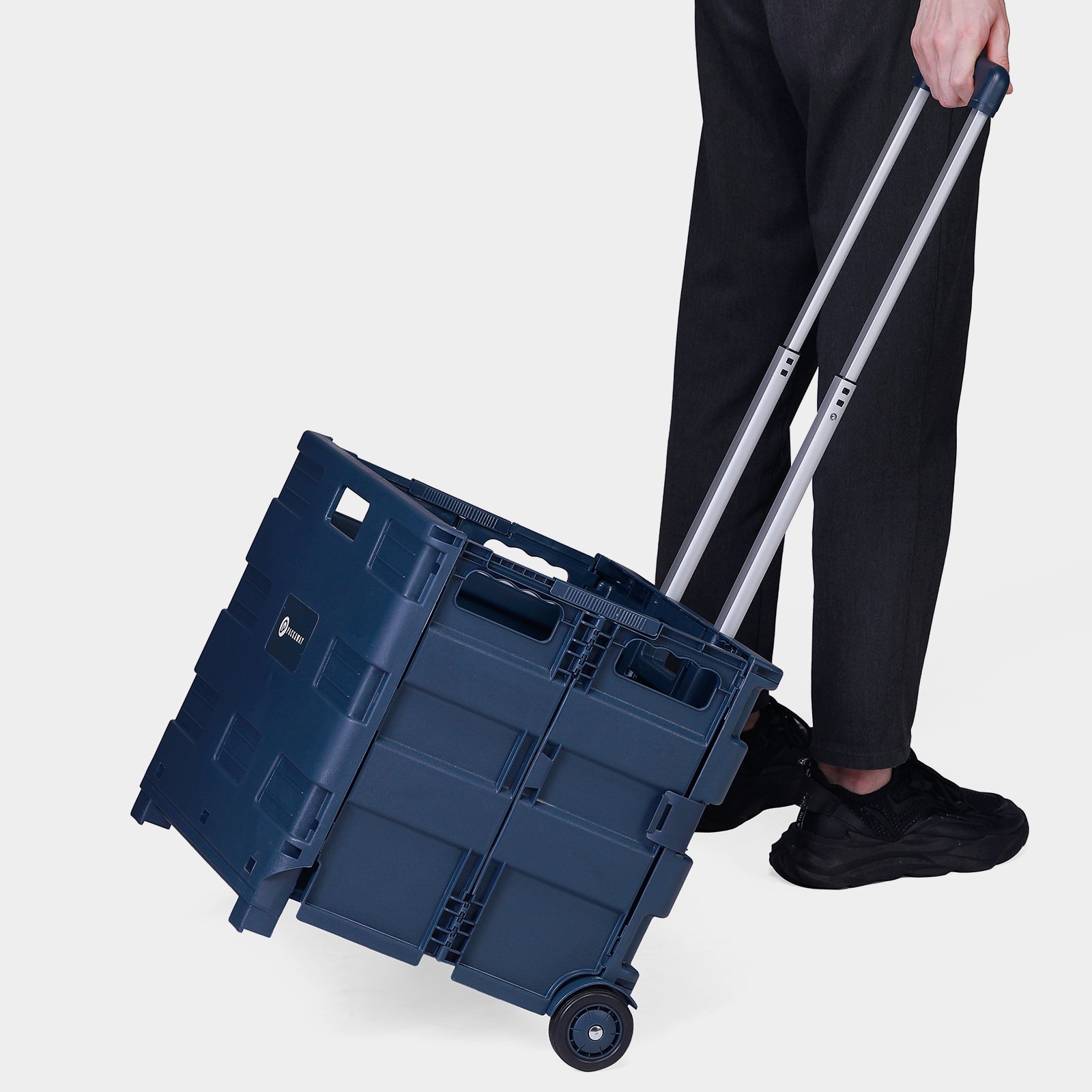 Packaway Boodschappentrolley krat XL 50L blauw - incl. deksel