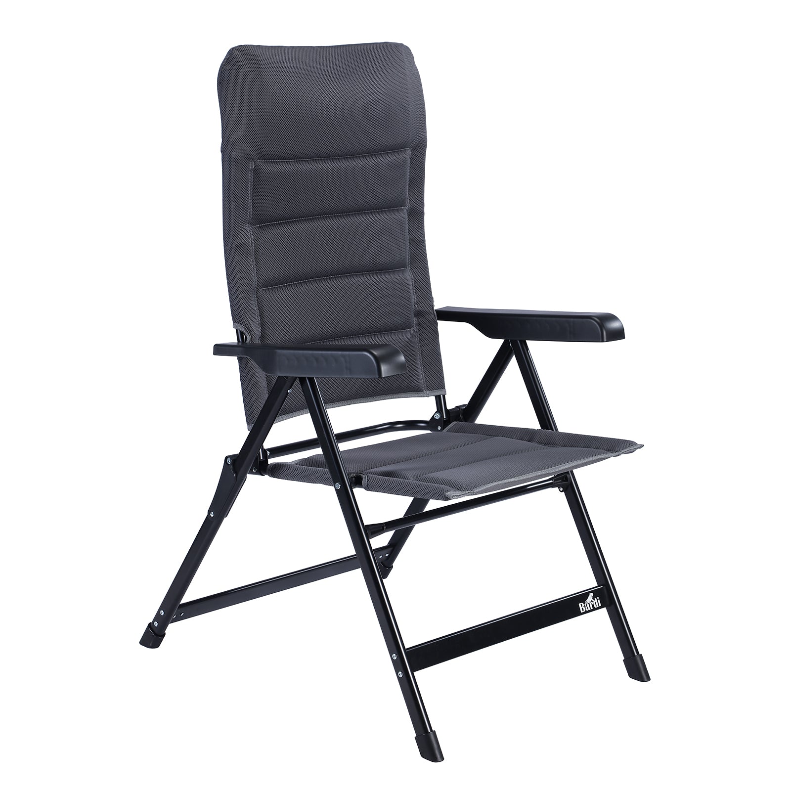 4-delige luxe campingstoelen set - 7 standen - 120 kg draagvermogen - lichtgewicht - grijs