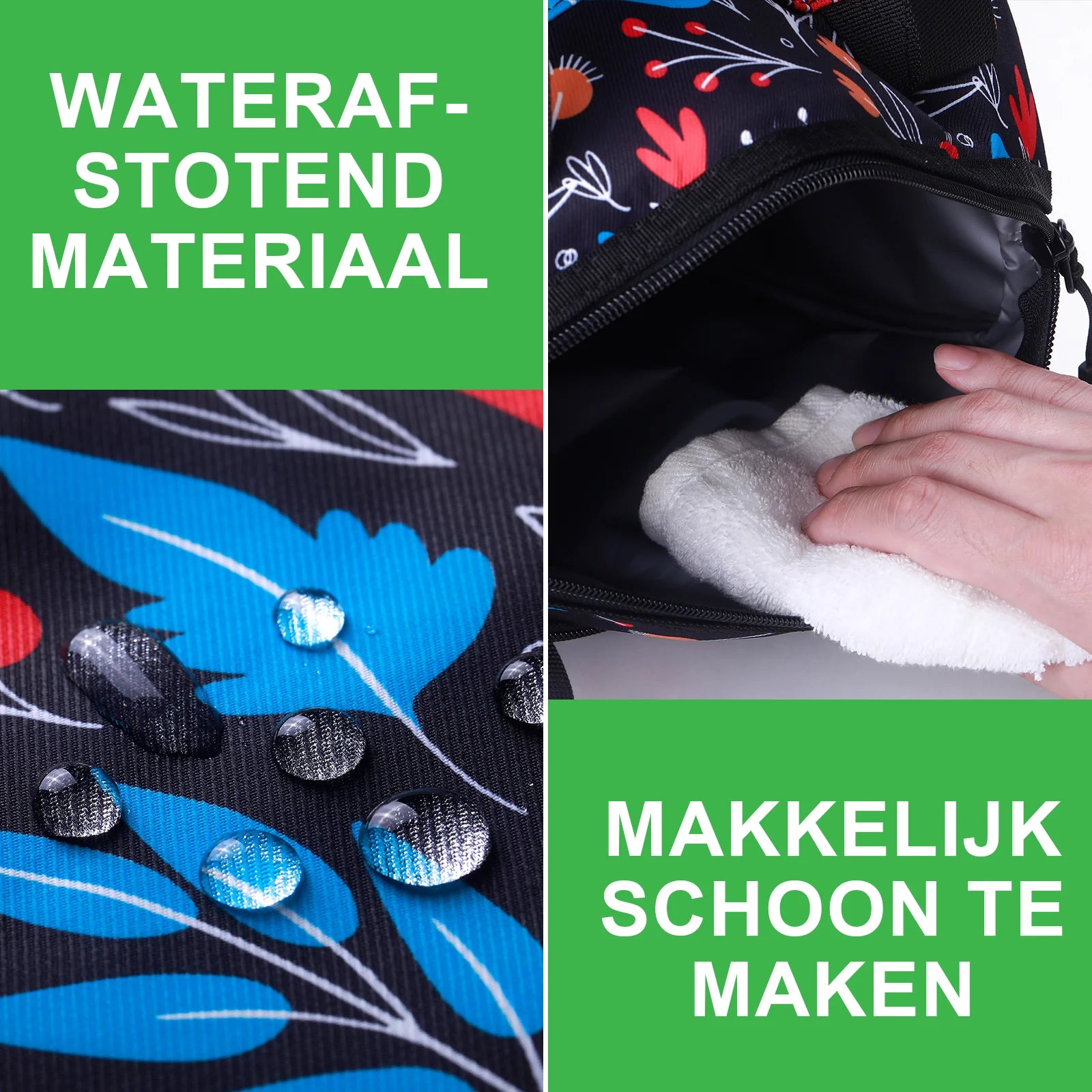 Koeltas 10L night flower - Lunchtas - 4-laags geïsoleerd - 2 gratis koelelementen - incl. schouderband