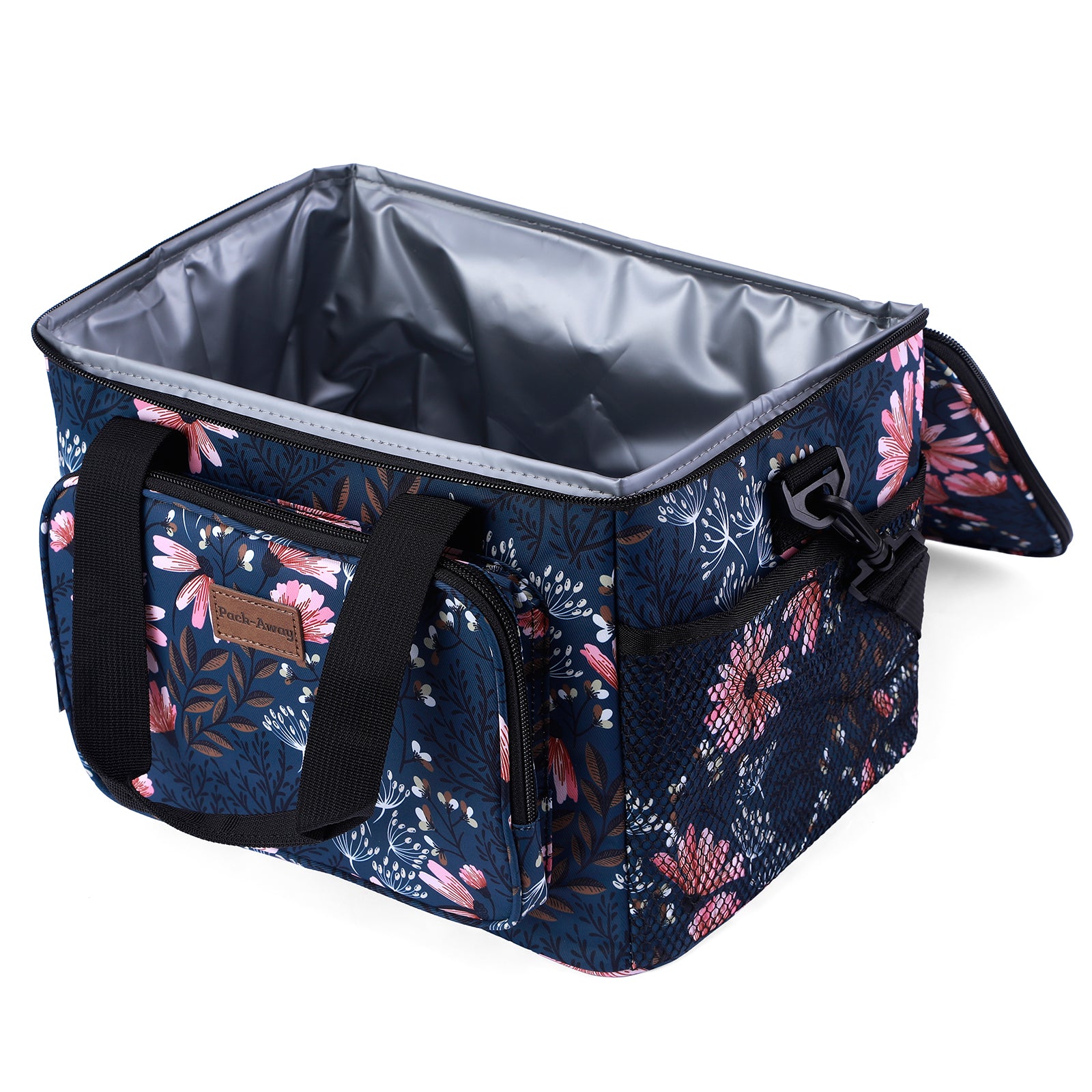 Cooler bag 15L Japanese flower - lunch bag - 4-layer insulated - foldable - incl. 2 free cooling elements and carrying strap