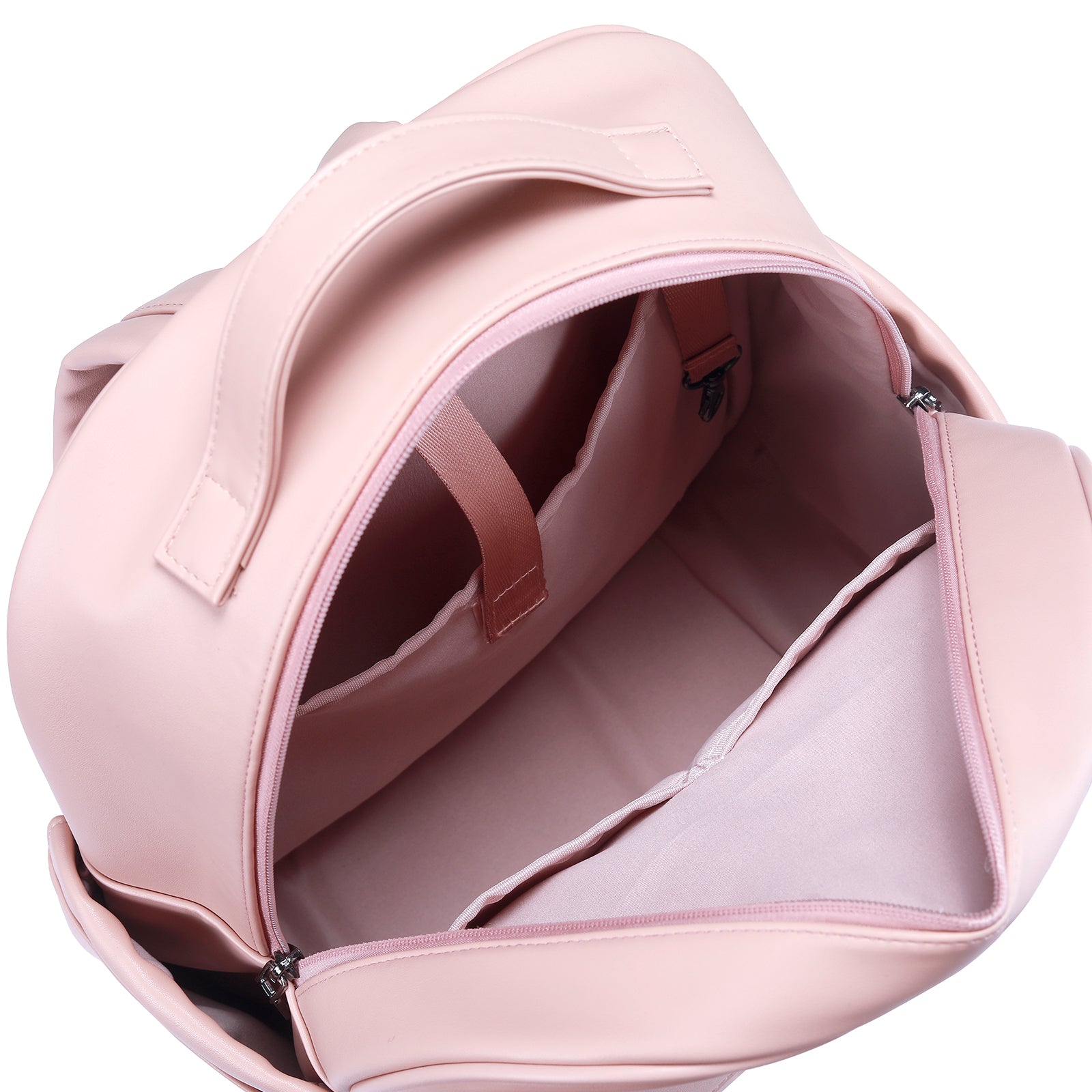 Venezia diaper bag and backpack pink - nursing bag - hard-wearing - incl. buggy/pram hooks, changing mat and cool bag - PU leather