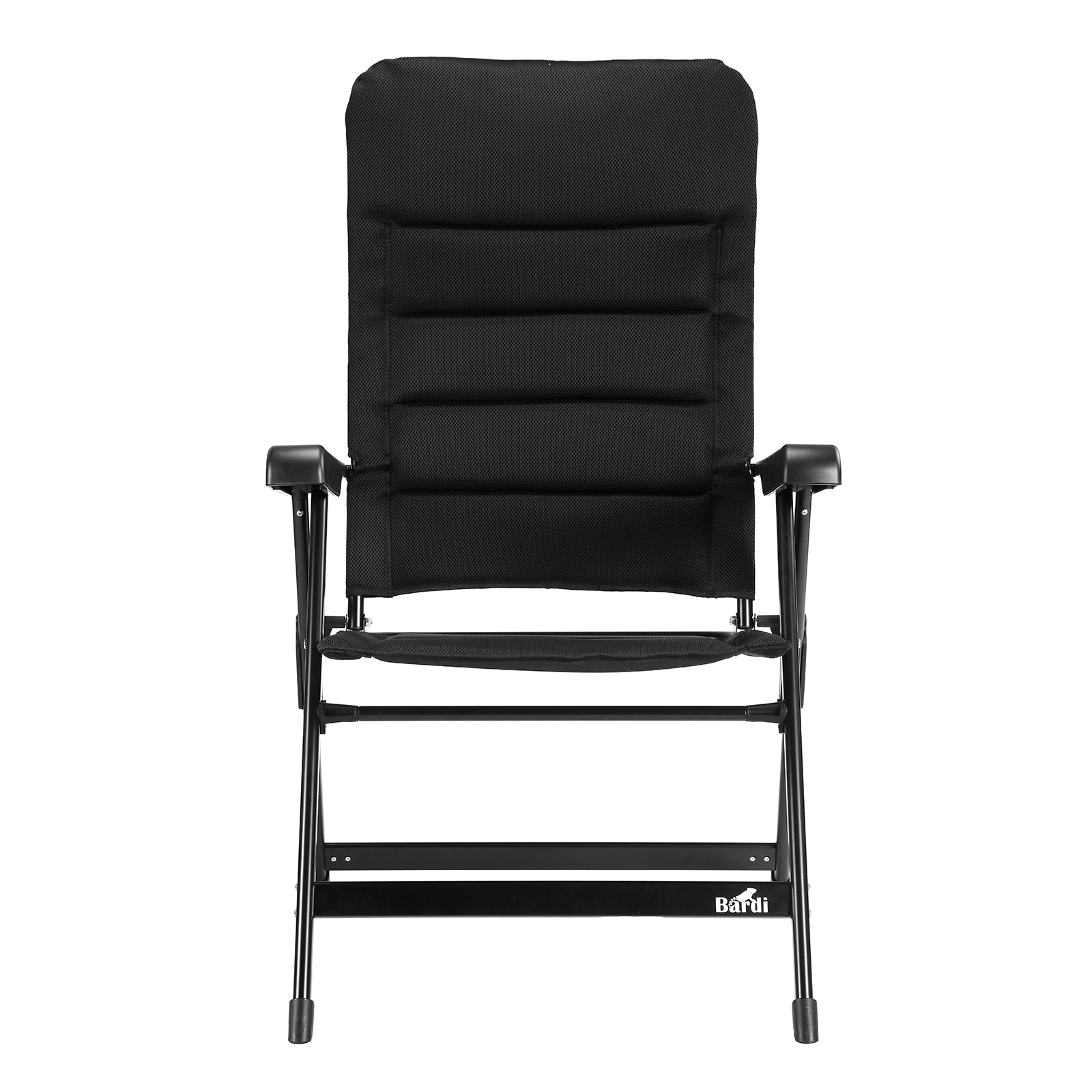 Bardi 8-delige Campingstoelen set zwart - 7 standen - 120 kg draagvermogen