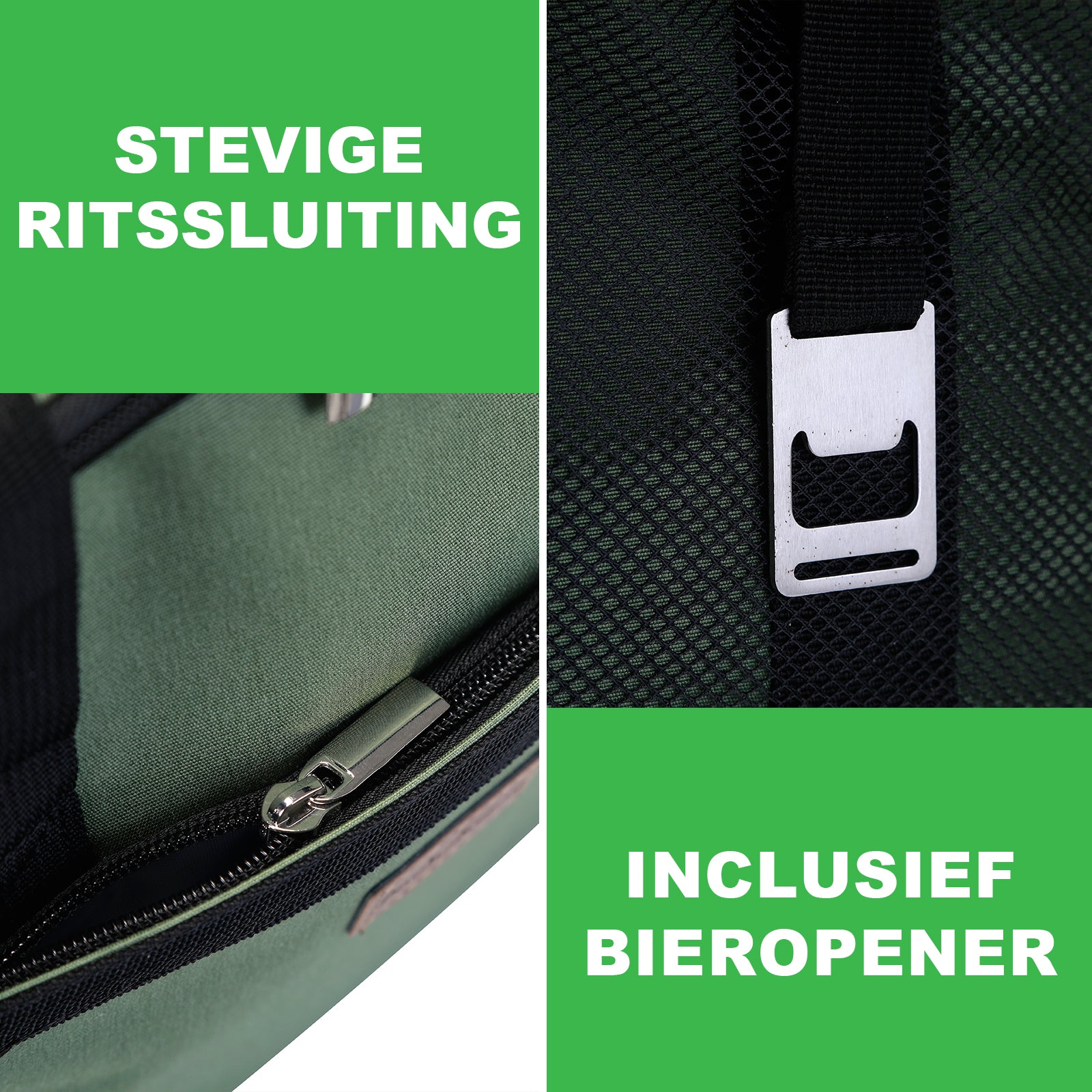 Cooler bag 30L green - lunch bag - foldable - 4-layer insulated - incl. 4 free cooling elements and carrying strap
