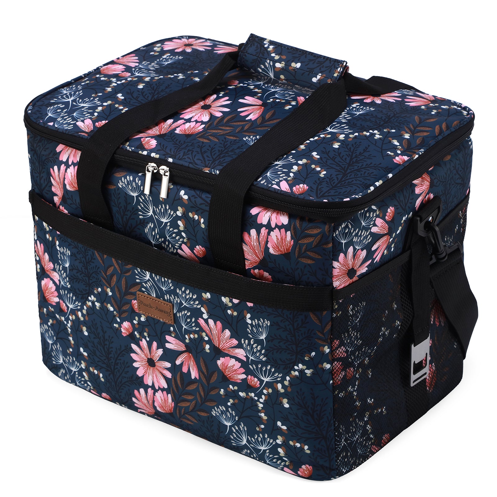 Cooler bag 30L Japanese flower - lunch bag - foldable - 4-layer insulated - incl. 4 free cooling elements and carrying strap