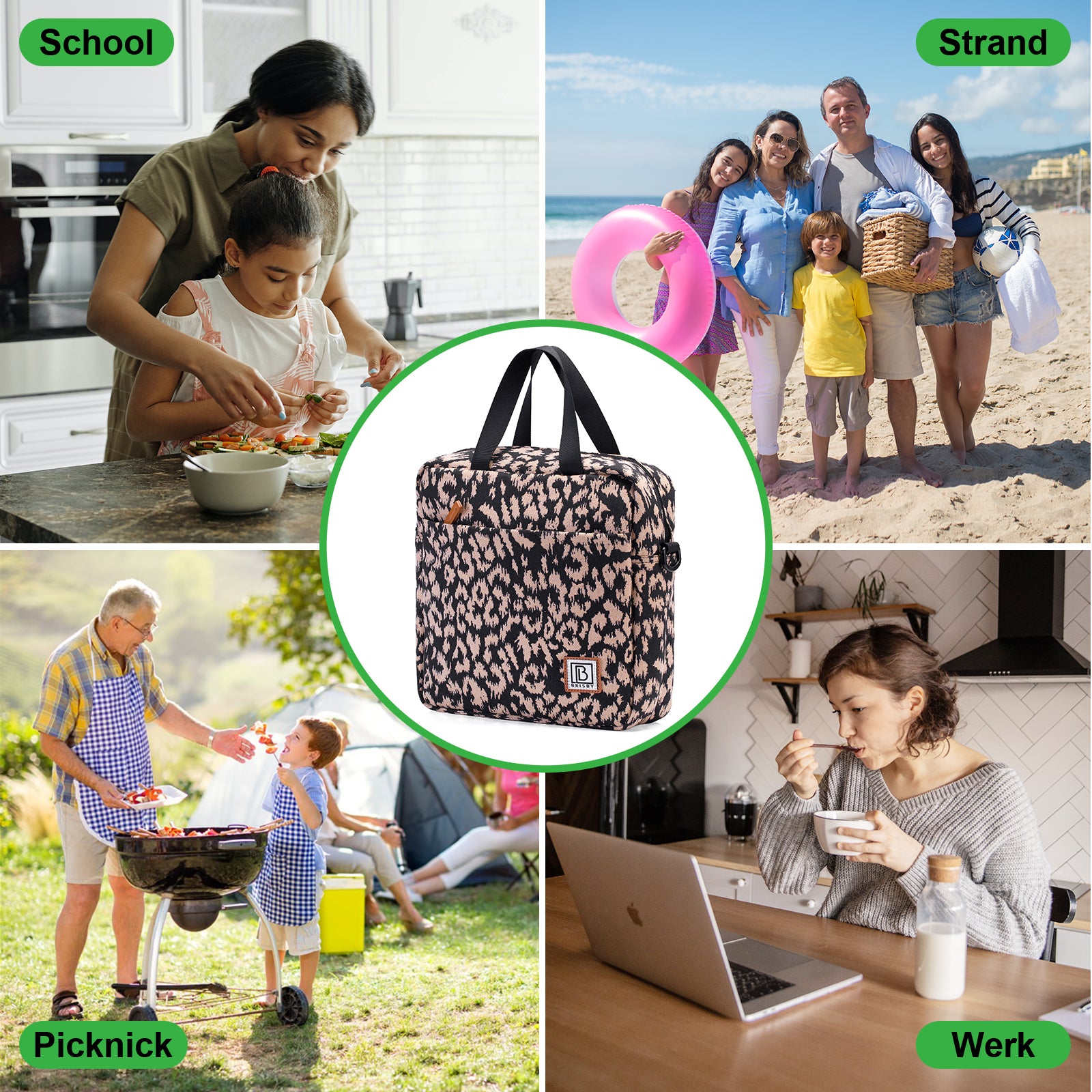 Cooler bag 7L leo - Lunch bag - 4-layer insulated - 2 free cooling elements - incl. shoulder strap