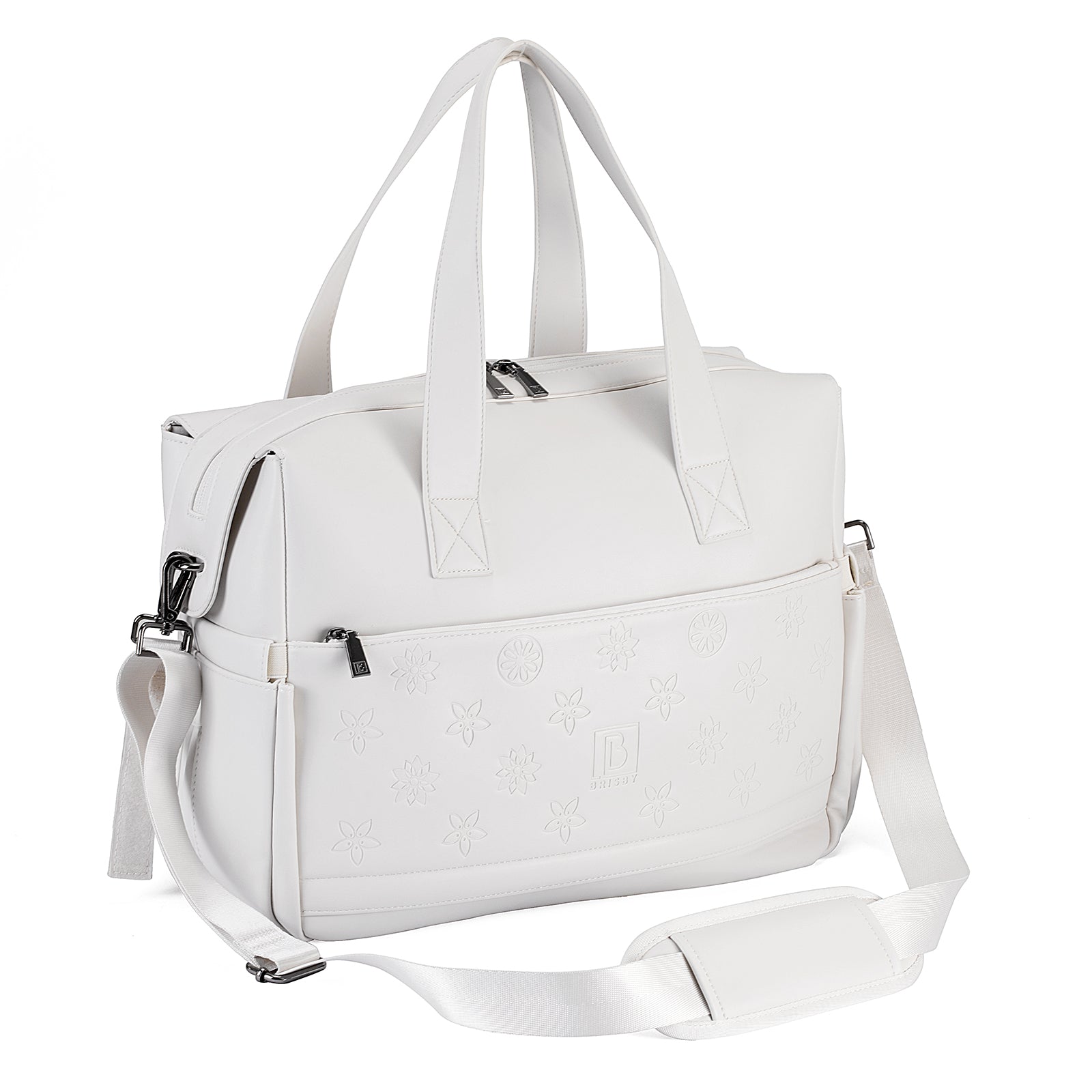 Venezia weekend bag white - shoulder bag - travel bag - hand luggage - hard-wearing - incl. hanging hooks - PU leather