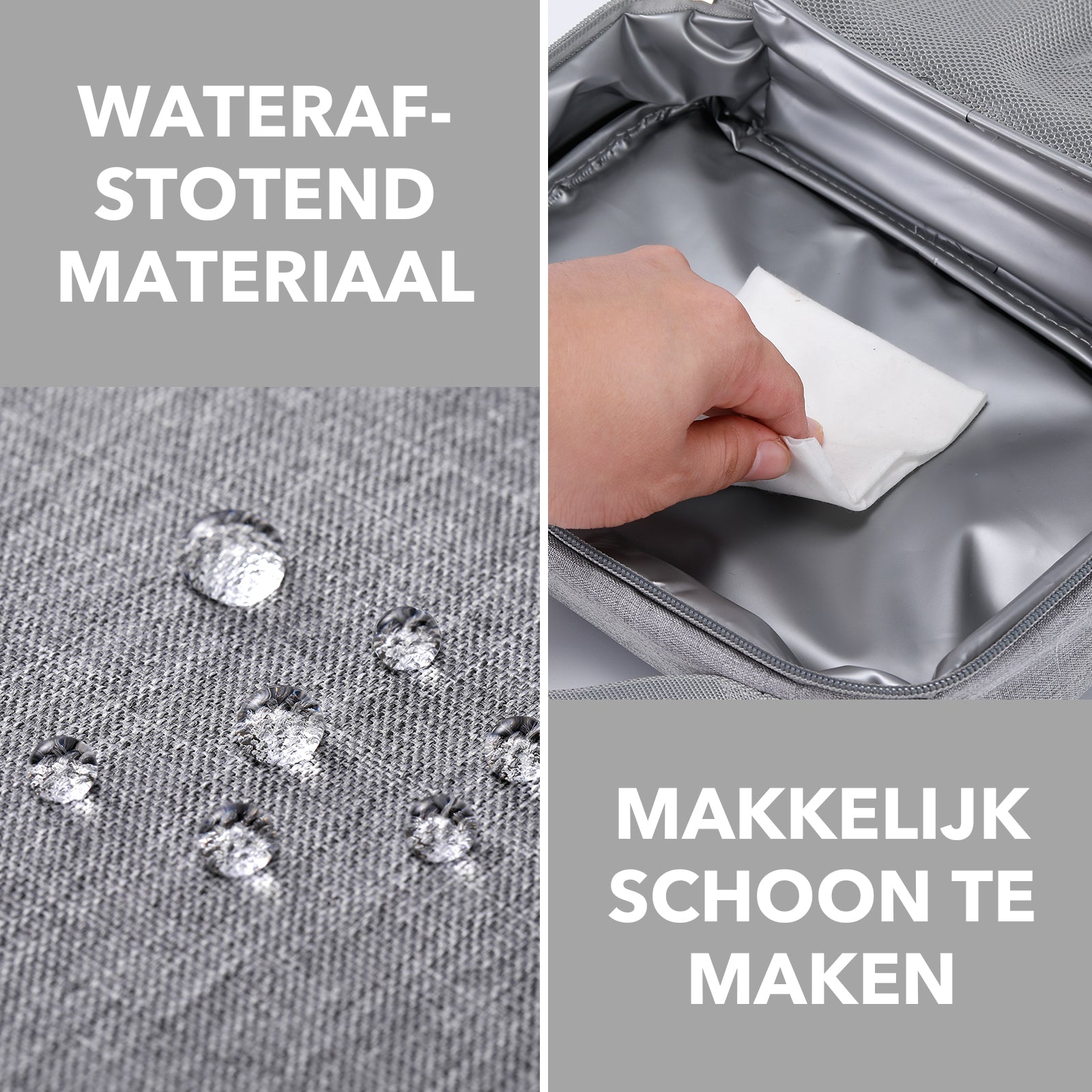 Brisby Koeltas & Lunchtas 2,5 Liter voor Kinderen - Inclusief Koelelement & Naamkaartje - Lichtgrijs