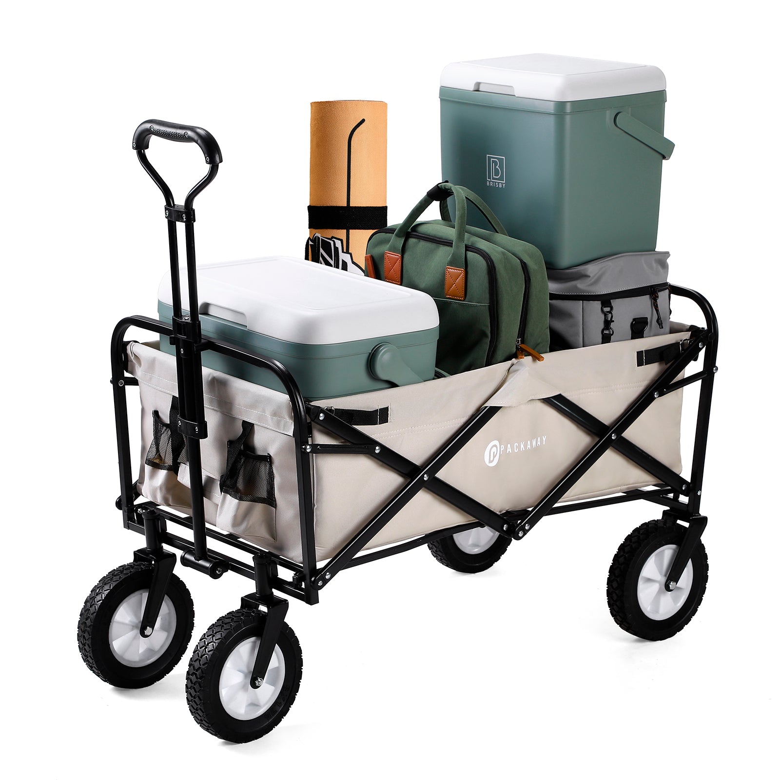 Packaway Bolderkar 70kg taupe - opvouwbaar - wasbaar