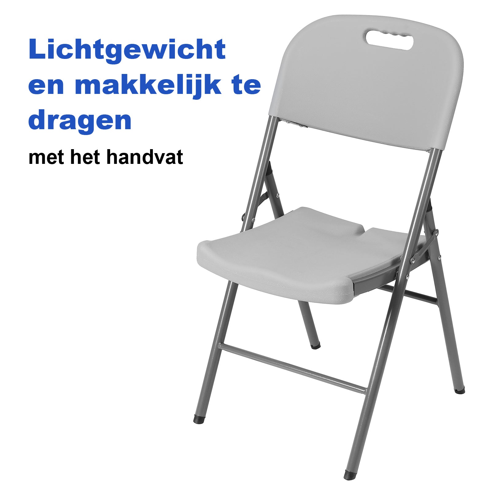Bardi 4-delige Klapstoelen set stevig grijs - 200 kg draagvermogen