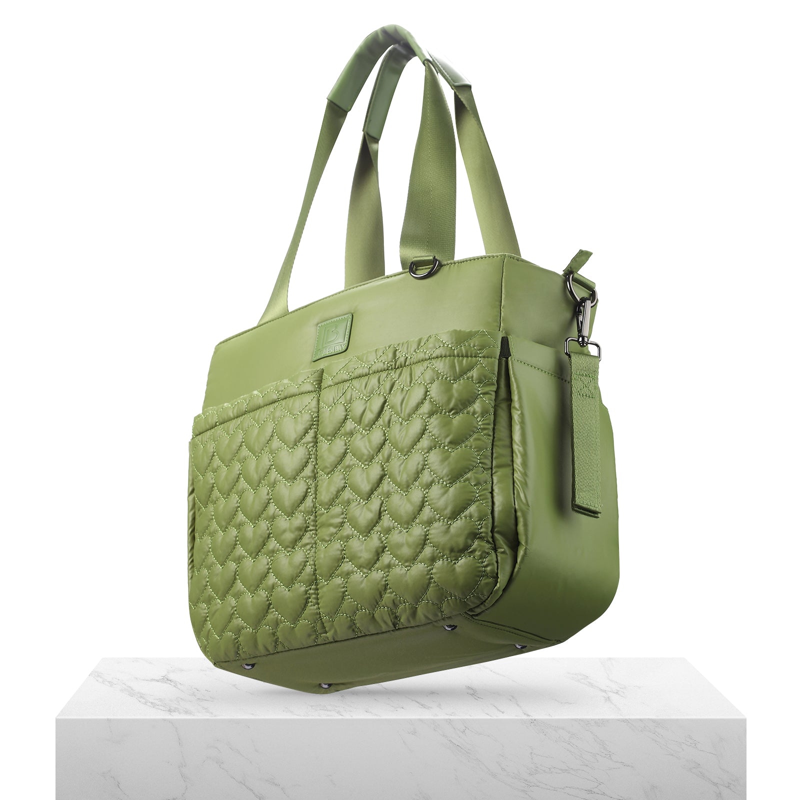 Florence diaper bag 17L green - shoulder bag, care bag - hard-wearing - incl. cool bag, changing mat and stroller hooks - nylon
