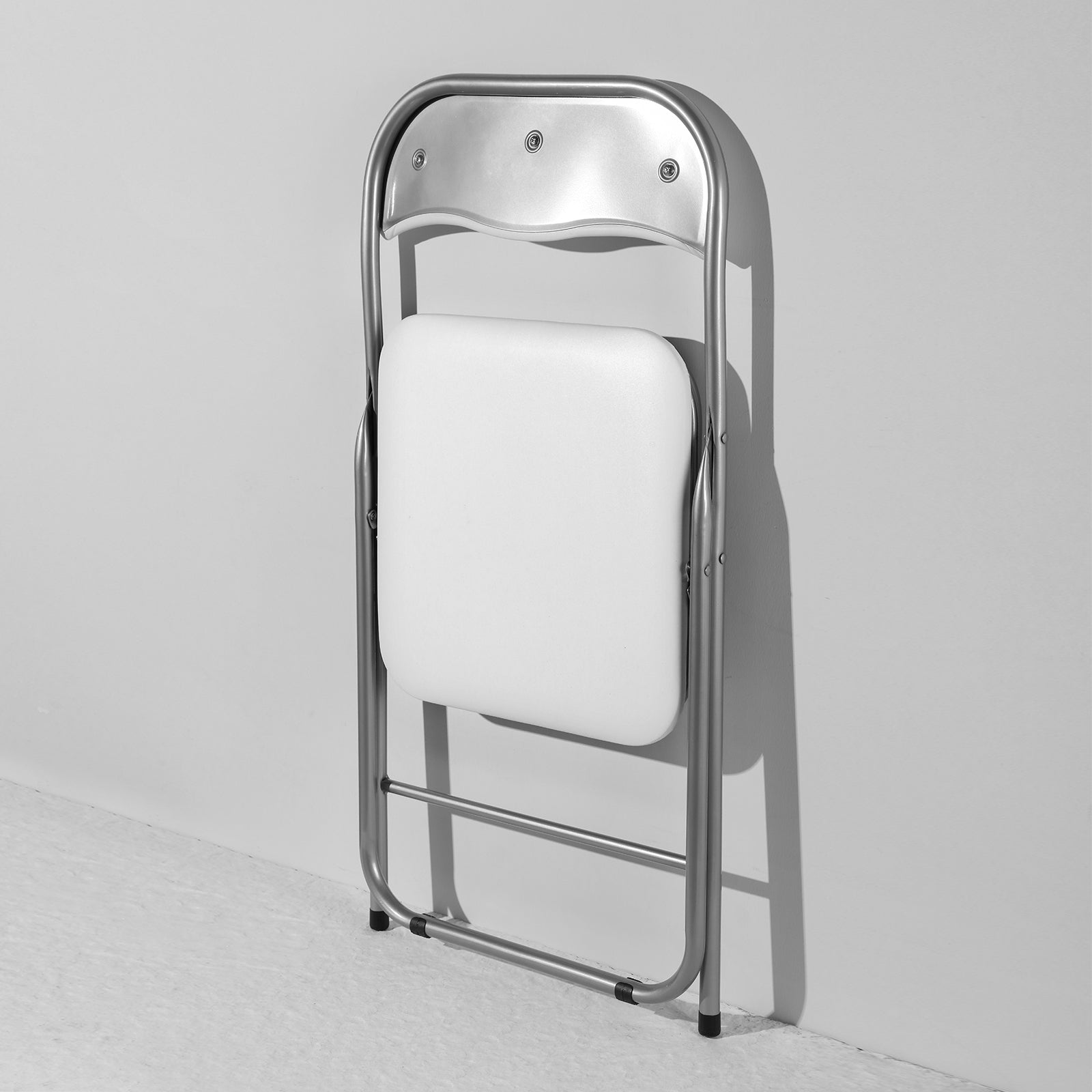 Bardi 8-delige Klapstoelen set PVC wit - 100 kg draagvermogen