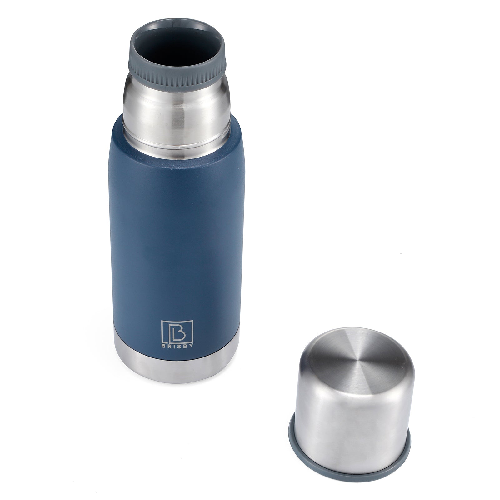 Brisby Stainless Steel Thermos Flask 500ml Blue - Thermos Cup - Thermos Jug - Insulated Flask - BPA Free - 24 Hours Cold - 12 Hours Hot