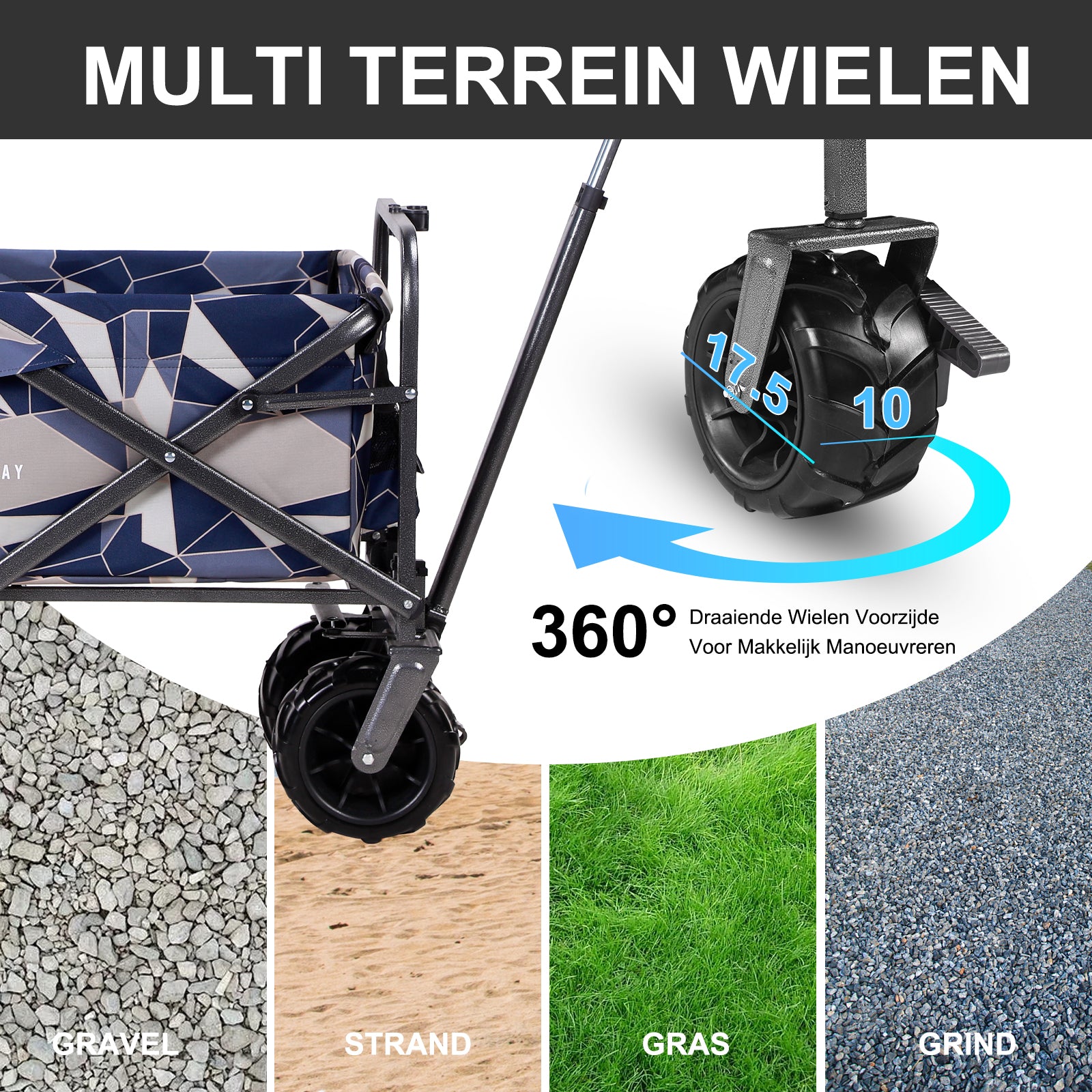 Packaway Bolderkar XL 80kg abstract pastel - opvouwbaar - heavy duty - wasbaar