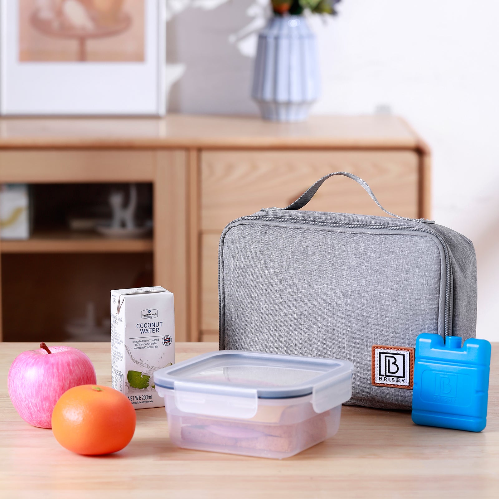 Cooler bag 2.5L light gray - 4-layer insulated - free cooling element