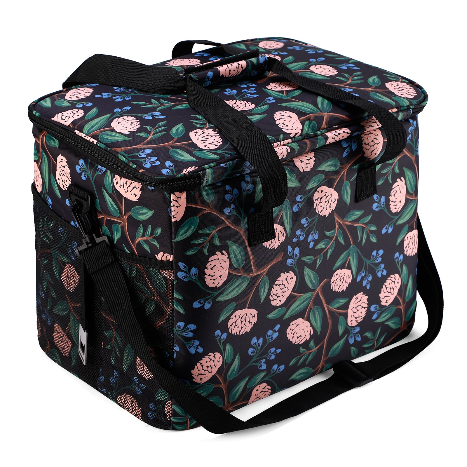 Cooler bag 40L passion flower - lunch bag - foldable - 4-layer insulated - incl. 6 free cooling elements and carrying strap
