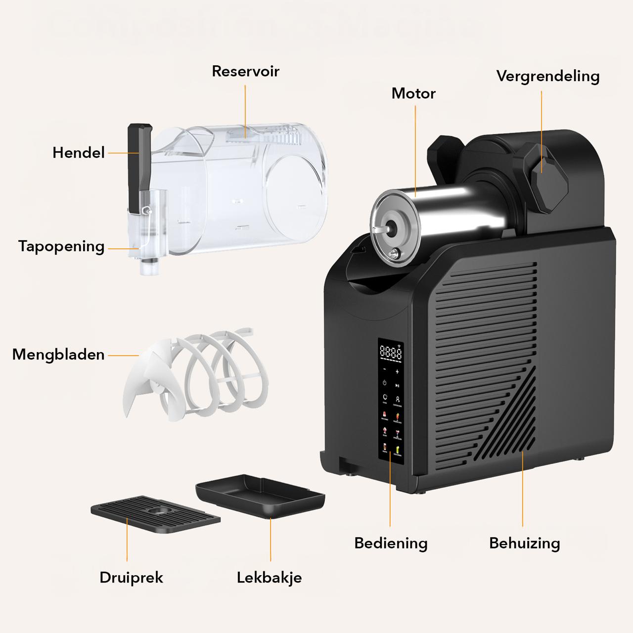 Bardi Slushmachine 2,1L + 2 thermoscups blok set - 7-in-1