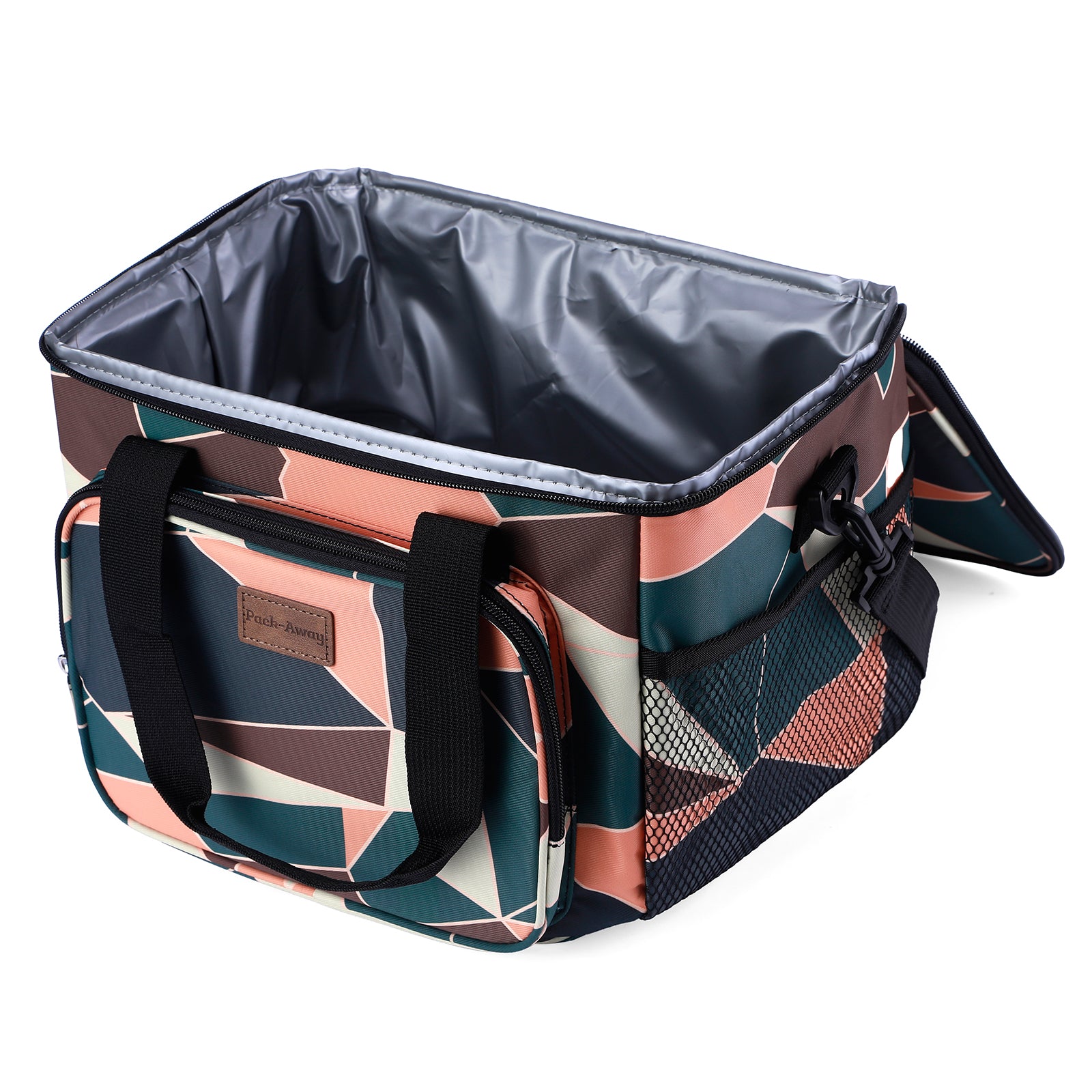 Cooler bag 15L abstract color - lunch bag - 4-layer insulated - foldable - incl. 2 free cooling elements and carrying strap